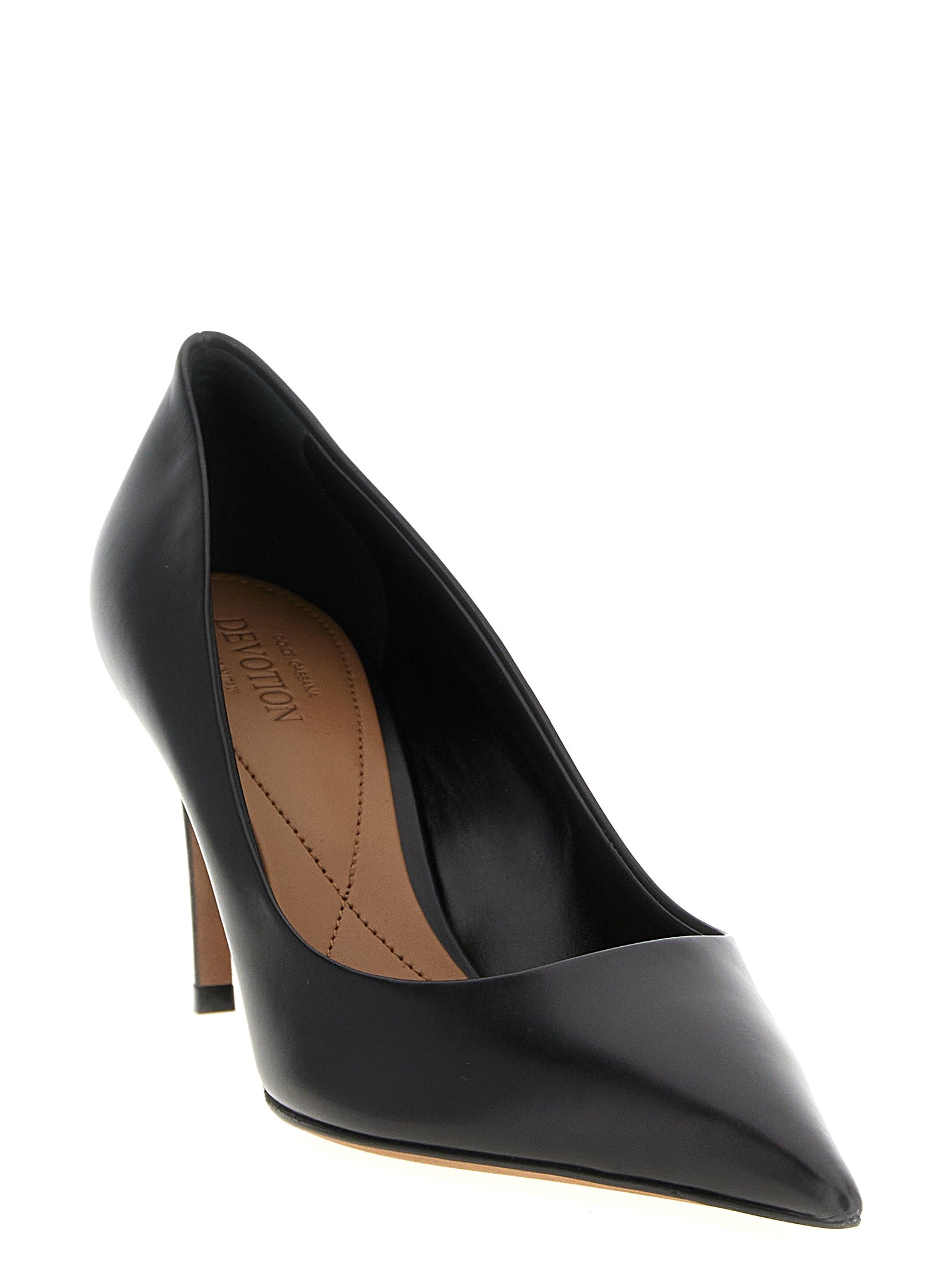 Zwarte Kalfsleren Pumps met Hoge Hak van Dolce & Gabbana