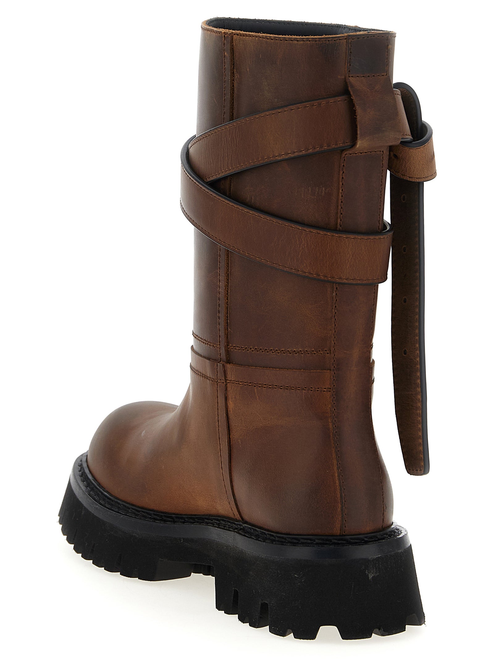 Moschino Brown Velvet Leather Over-The-Knee