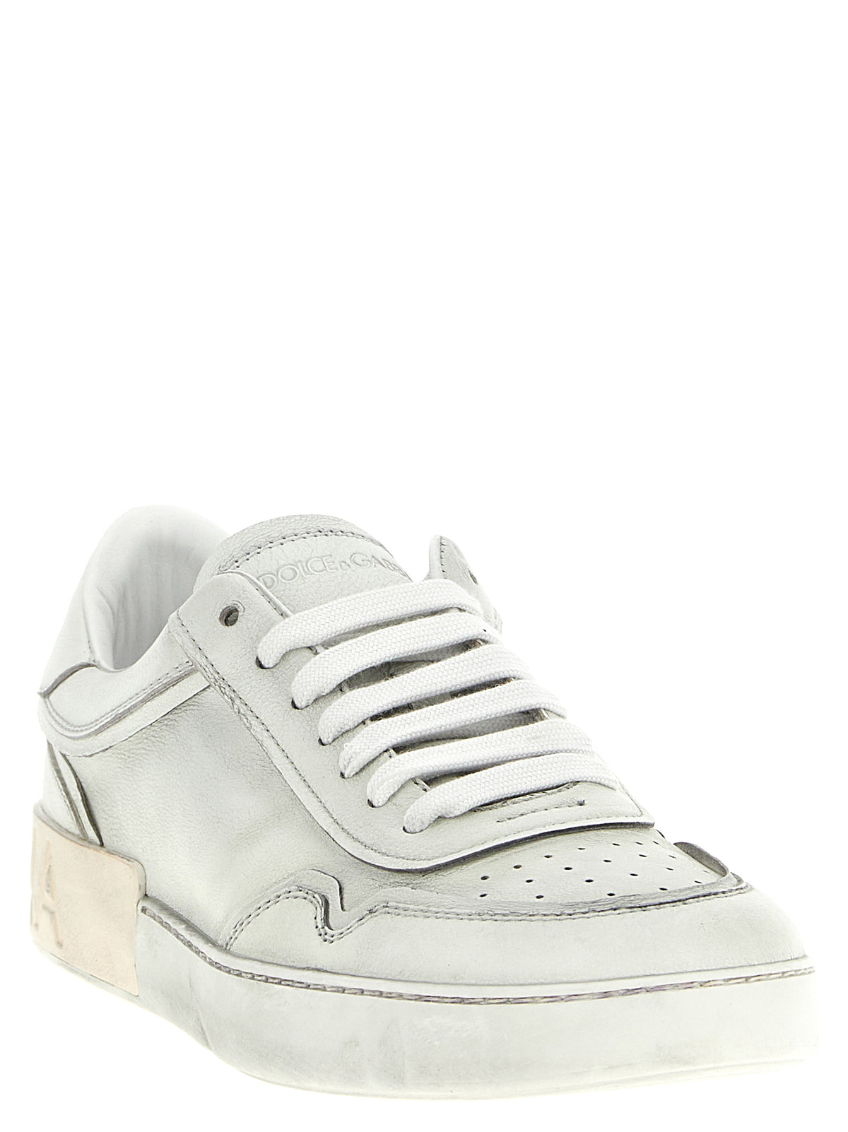 Dolce & Gabbana White Lambskin Low-Top Sneakers