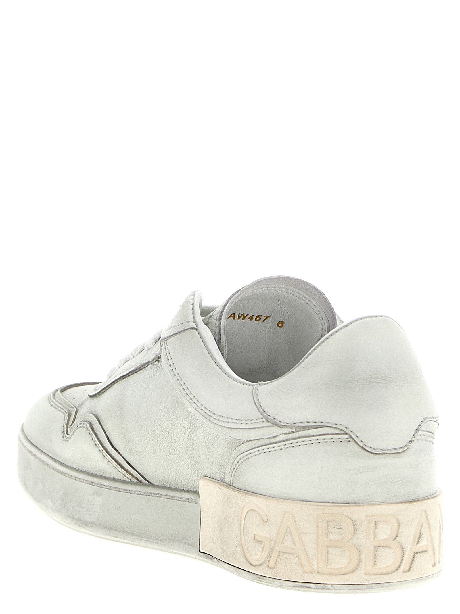 Dolce & Gabbana White Lambskin Low-Top Sneakers
