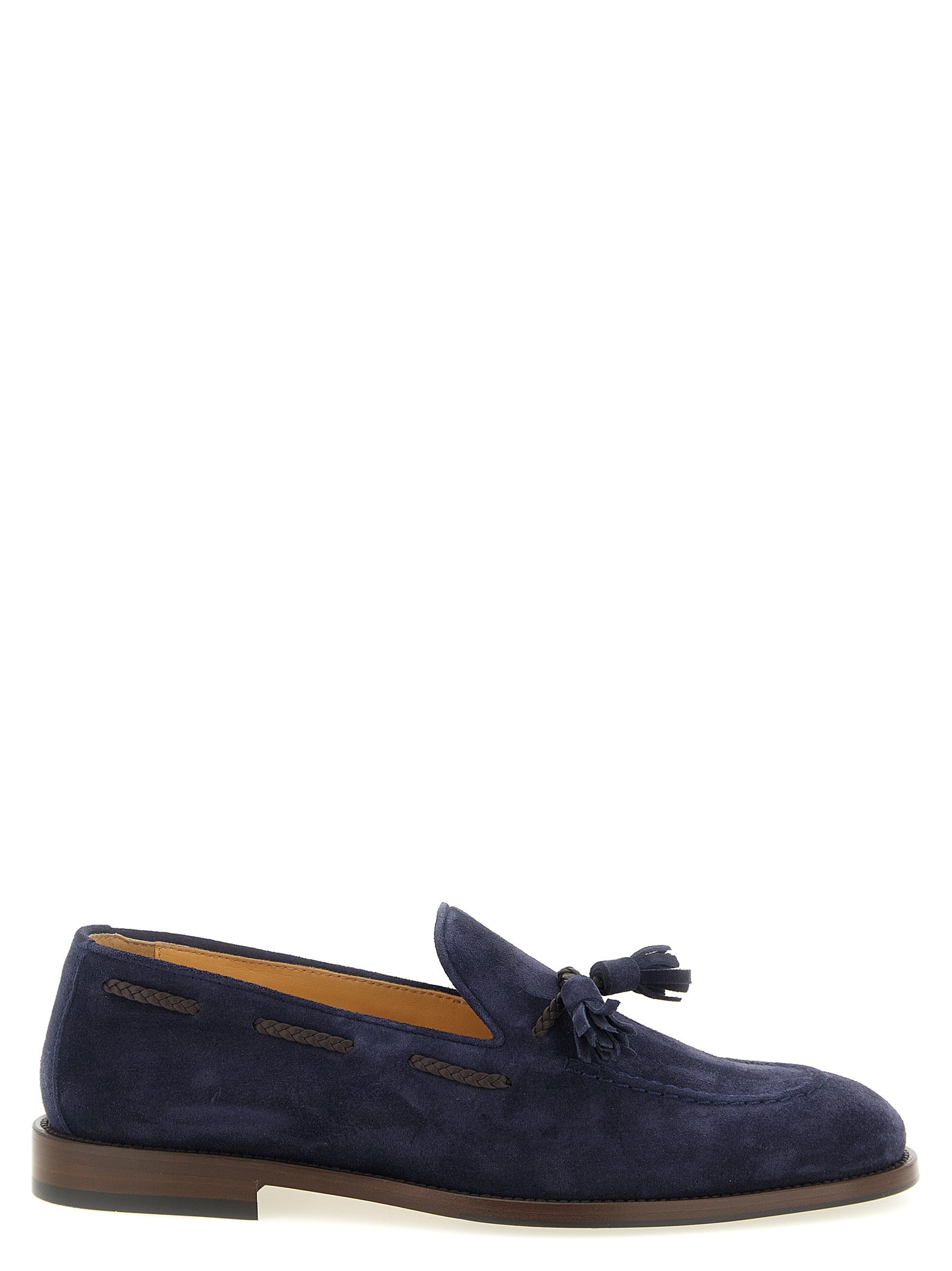Brunello Cucinelli Blauwe Kalfsleren Instaploafers