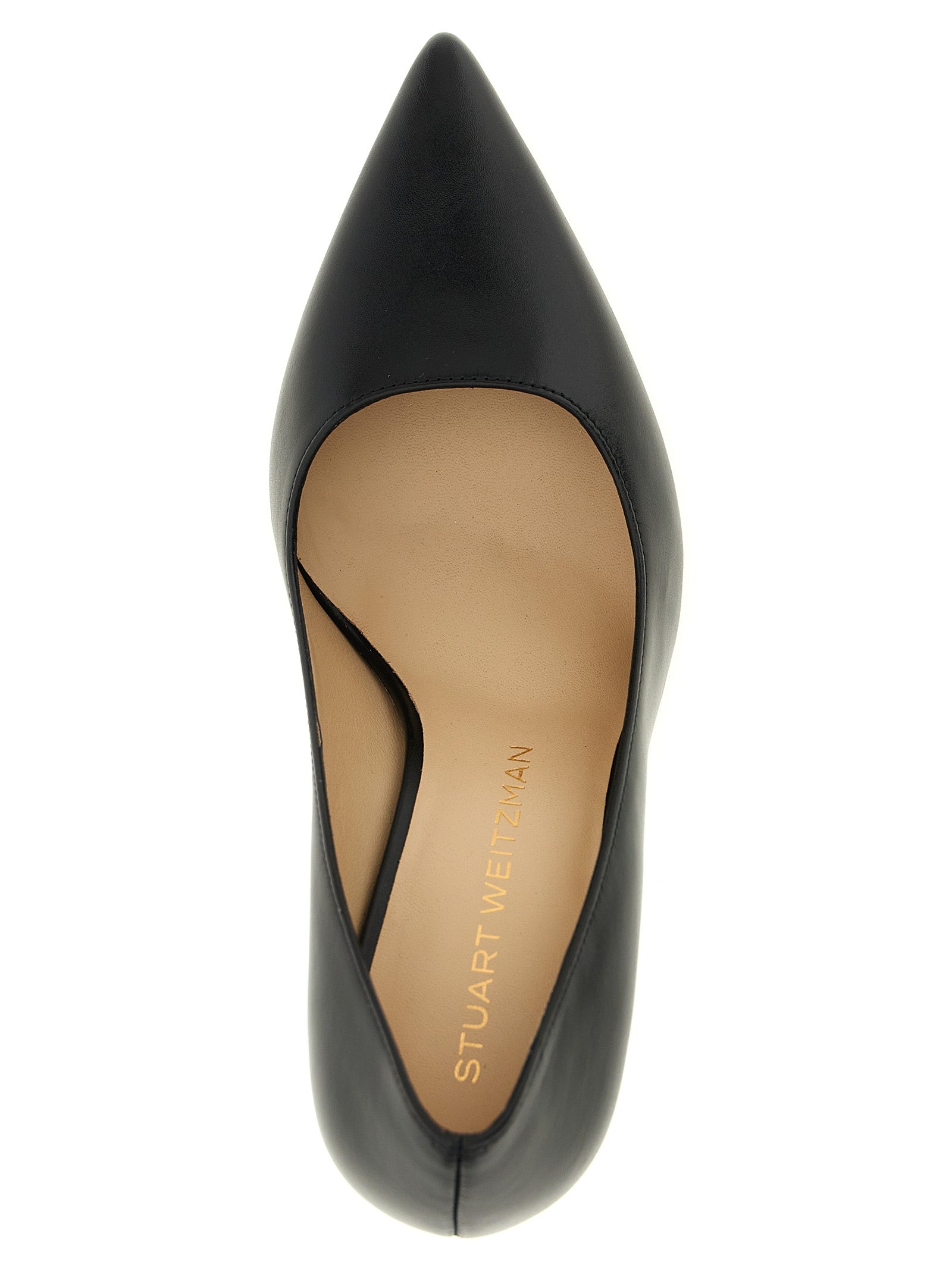 Stuart Weitzman zwarte pumps van kalfsleer met hoge hak