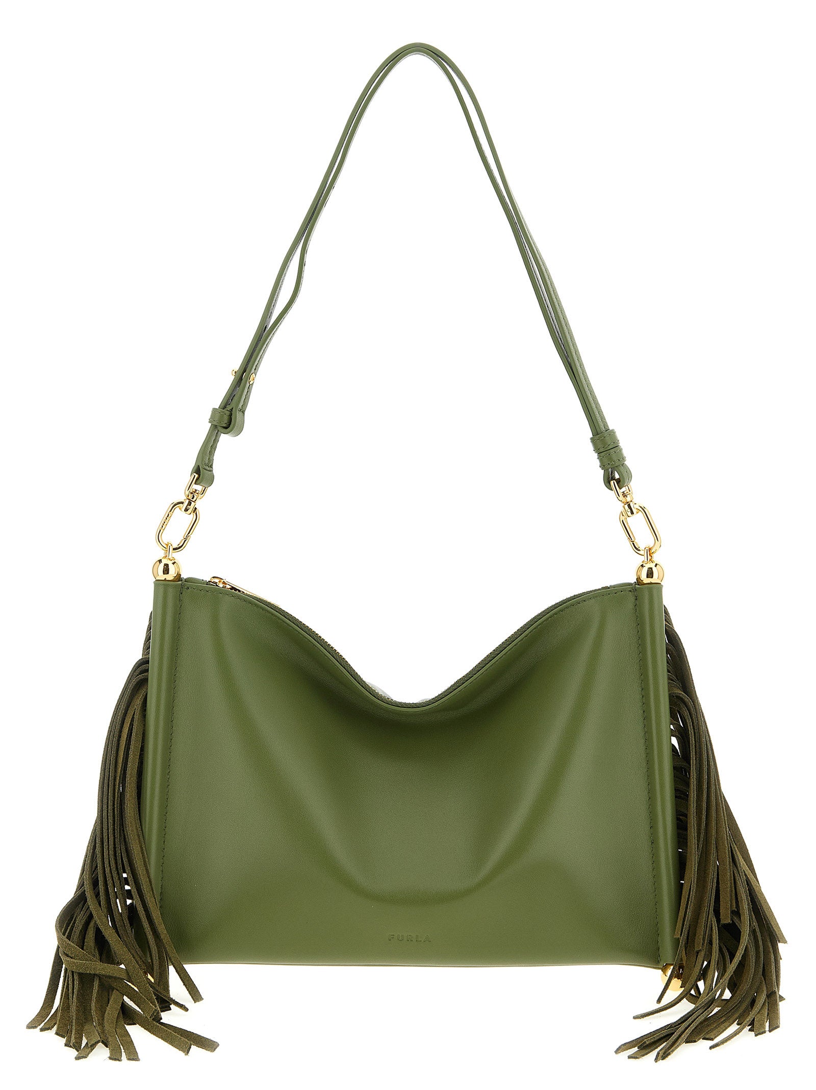 Furla Two-Tone Lamb Leather Shoulder Bag