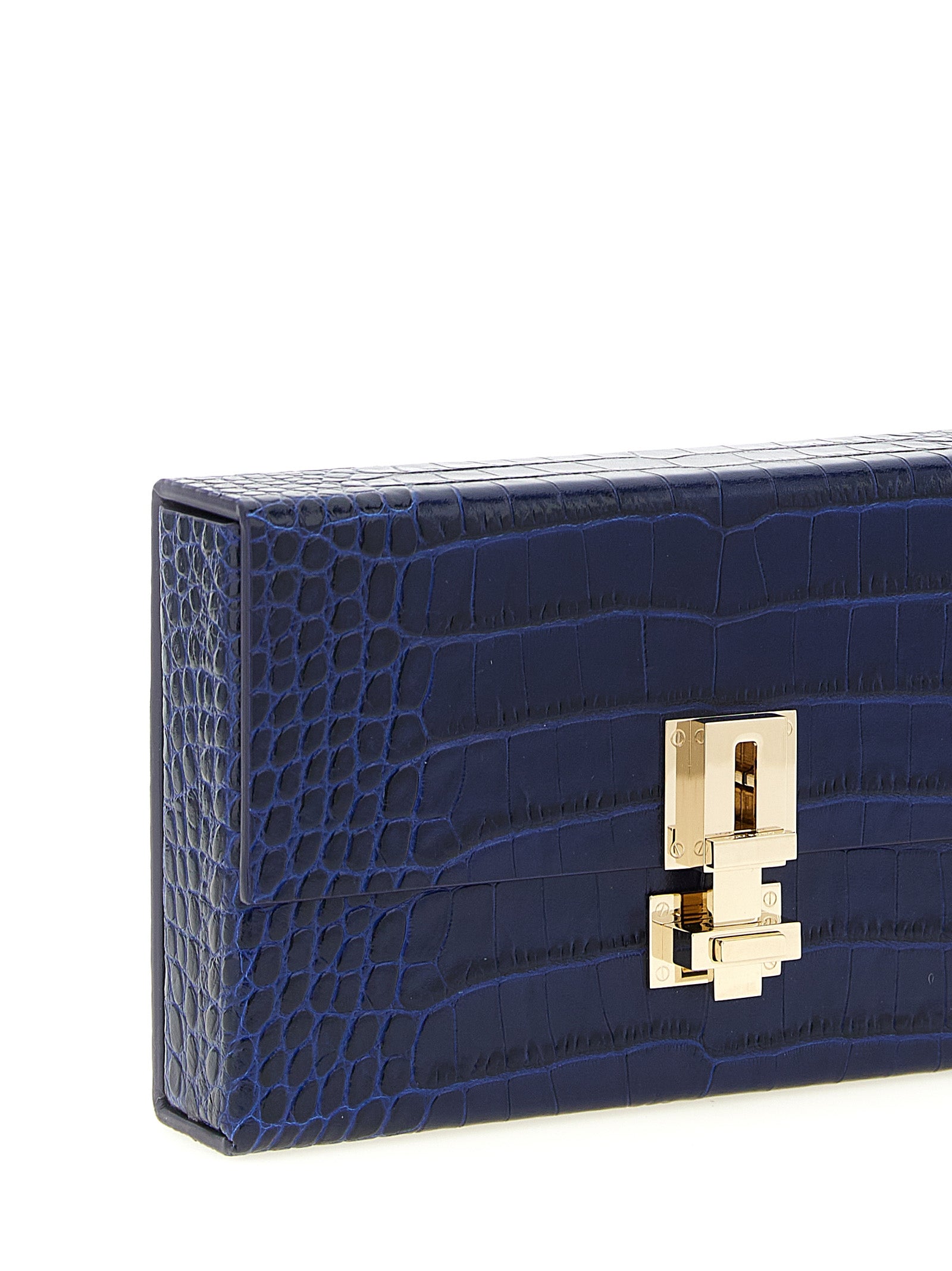 Tom Ford Blue Calfskin Clutch Bag