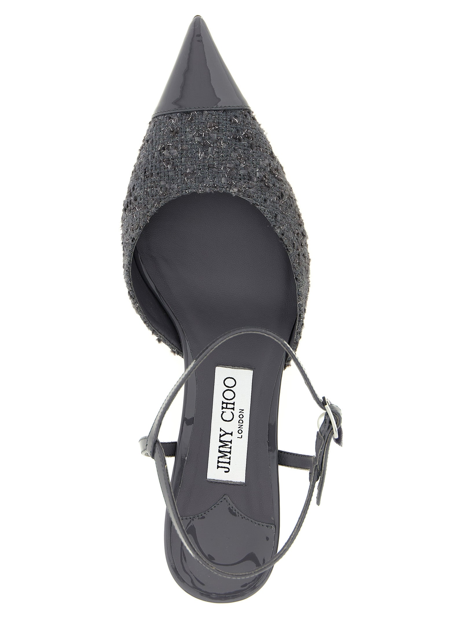 Escarpins Jimmy Choo gris Tencel à talon moyen