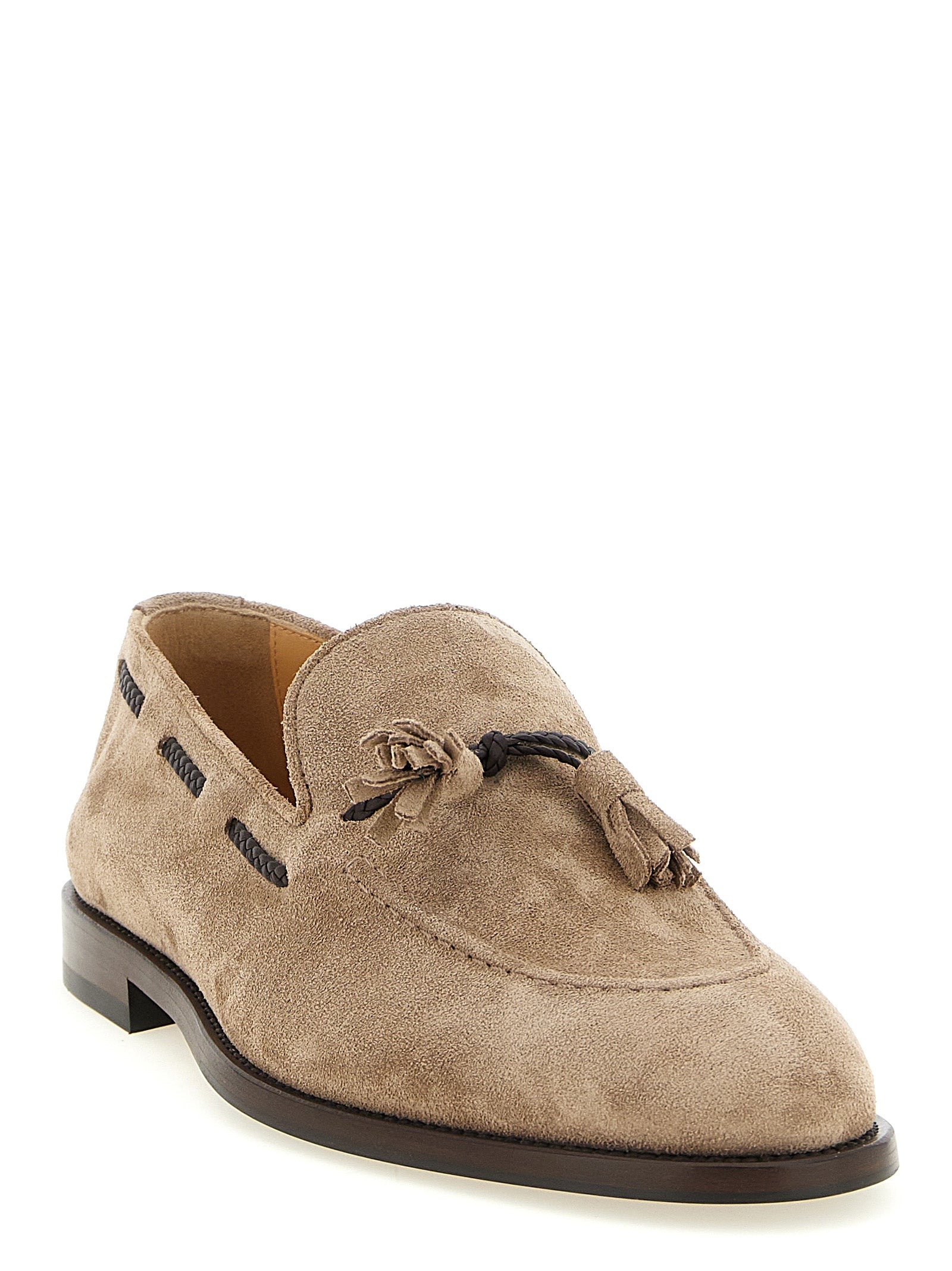 Brunello Cucinelli Bruine Kalfsleren Slip-On Loafers