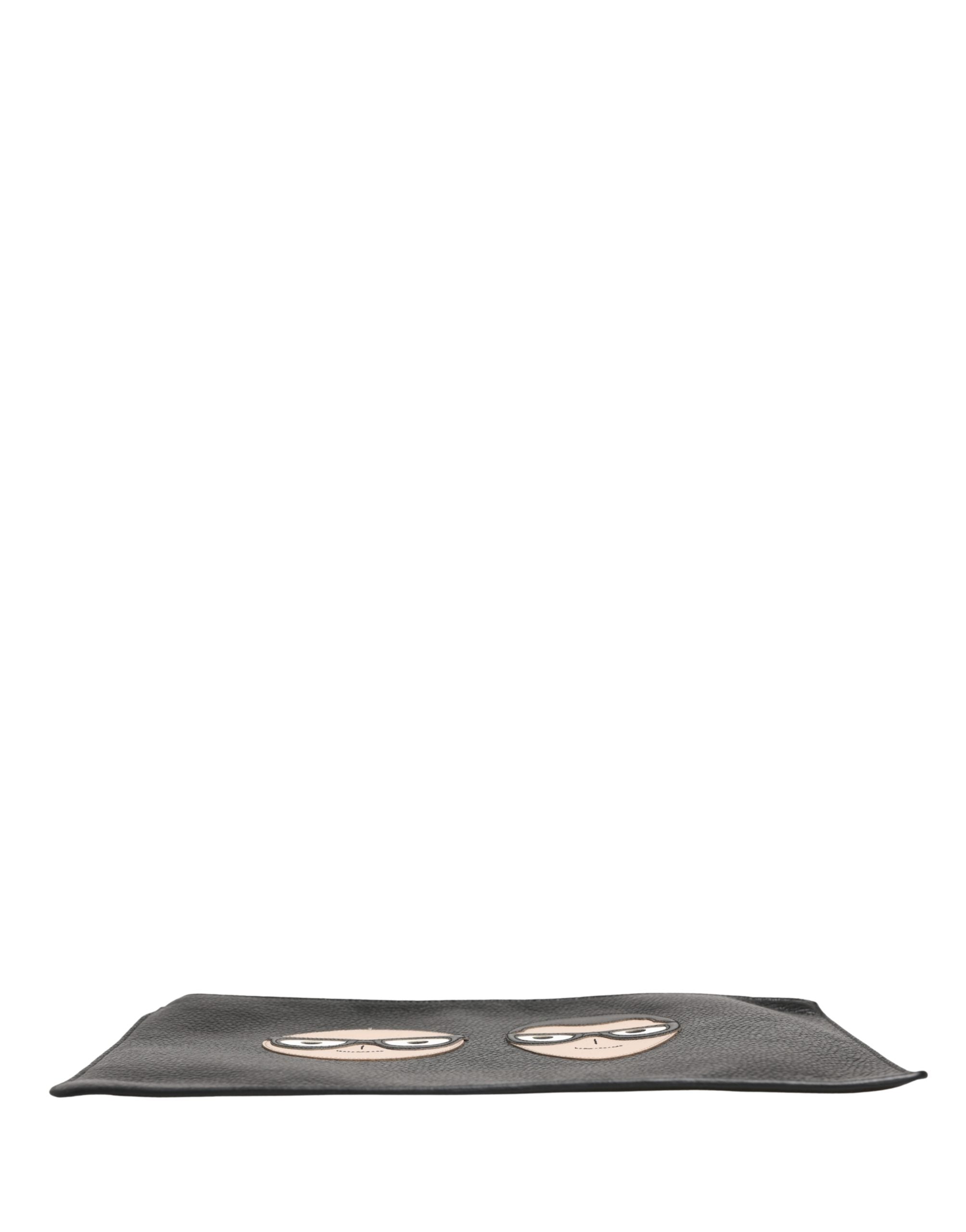 Dolce & Gabbana Black #DGFamily Embellished Leather Clutch Bag