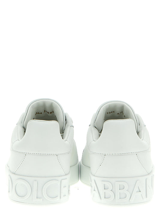 Dolce & Gabbana White Calfskin Low Top Sneakers