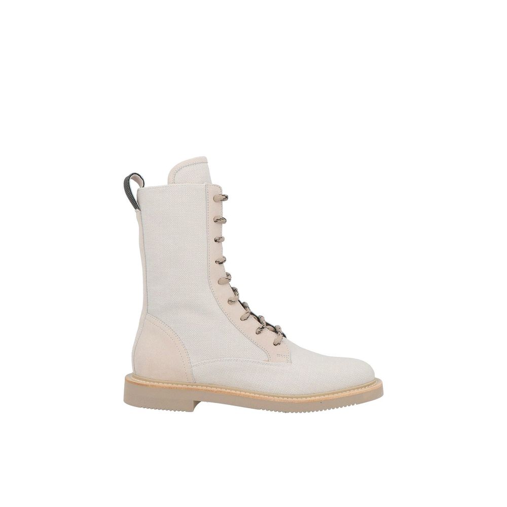 Brunello Cucinelli Beige Veterschoenen van katoen