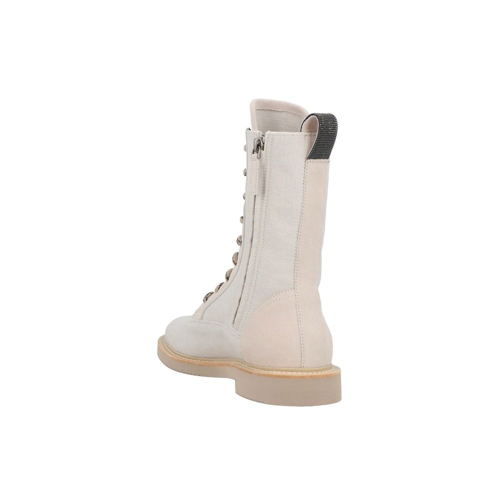Brunello Cucinelli Beige Veterschoenen van katoen