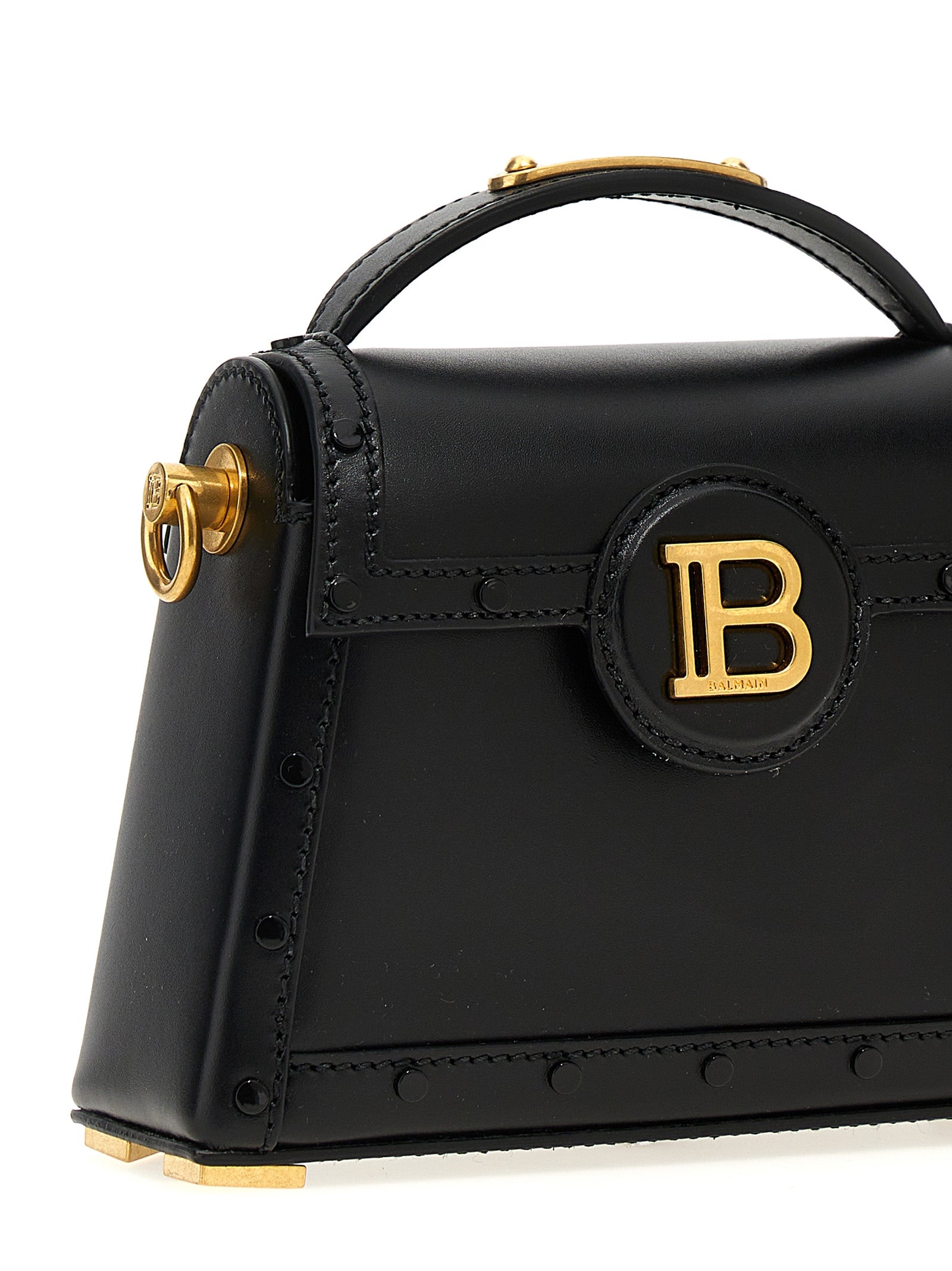 Balmain Zwarte Kalfsleren Handtas
