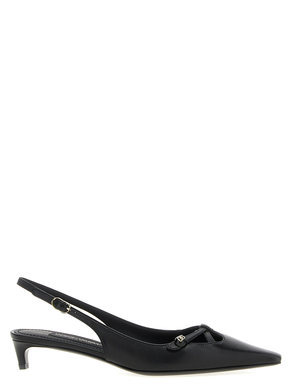 Dolce & Gabbana Zwarte Leren Pumps met Middelhoge Hak