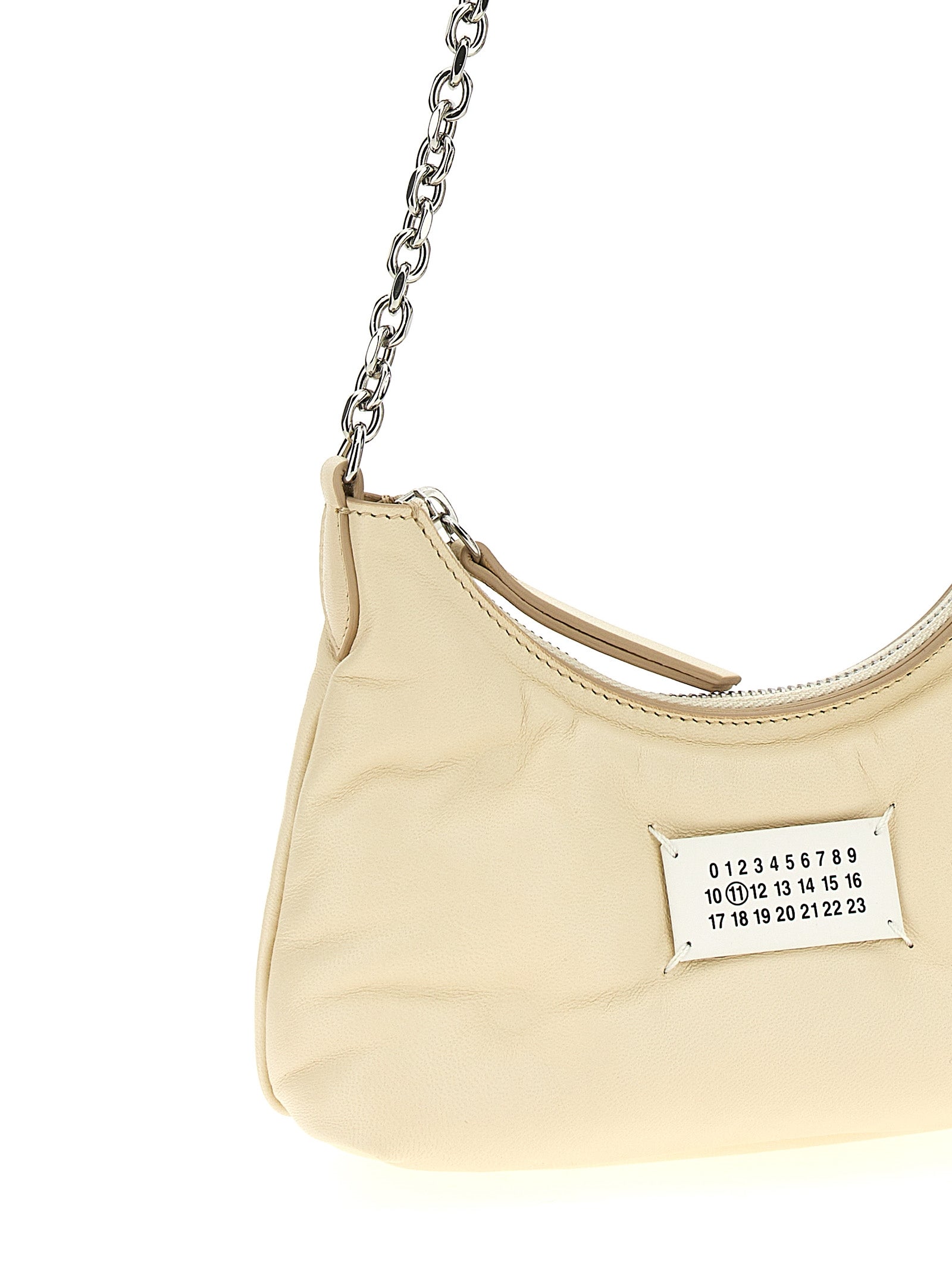 Maison Margiela Witte Lamswollen Leren Schoudertas