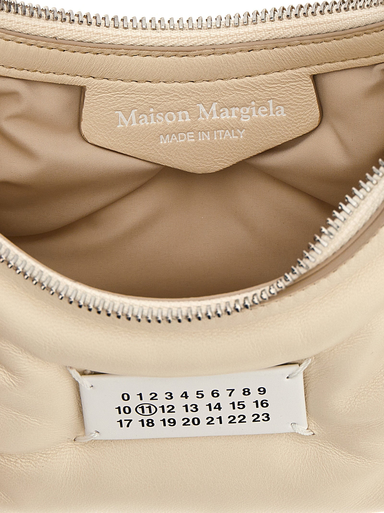 Maison Margiela Witte Lamswollen Leren Schoudertas