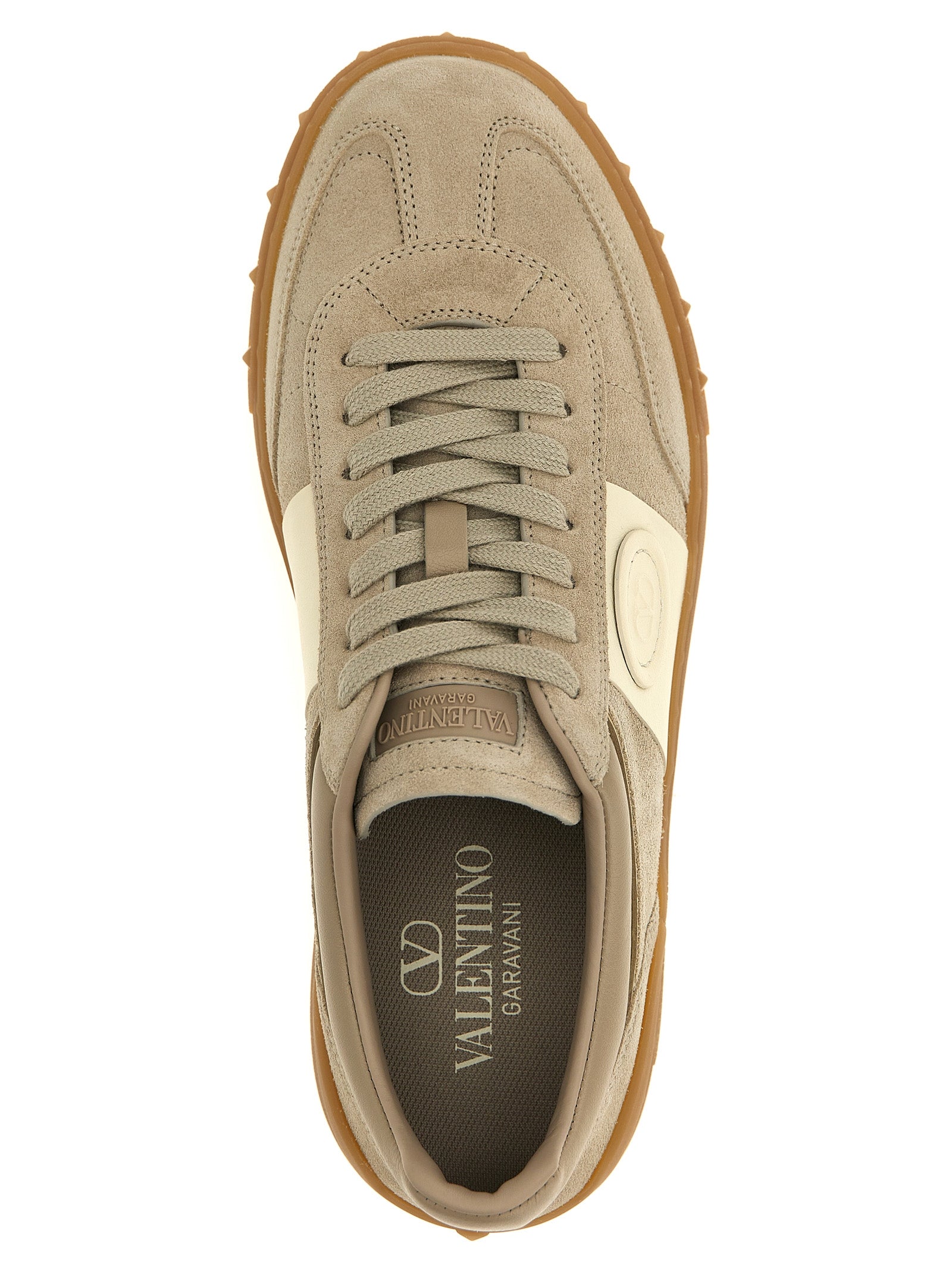Valentino Garavani Beige Kalfsleren Lage Sneakers