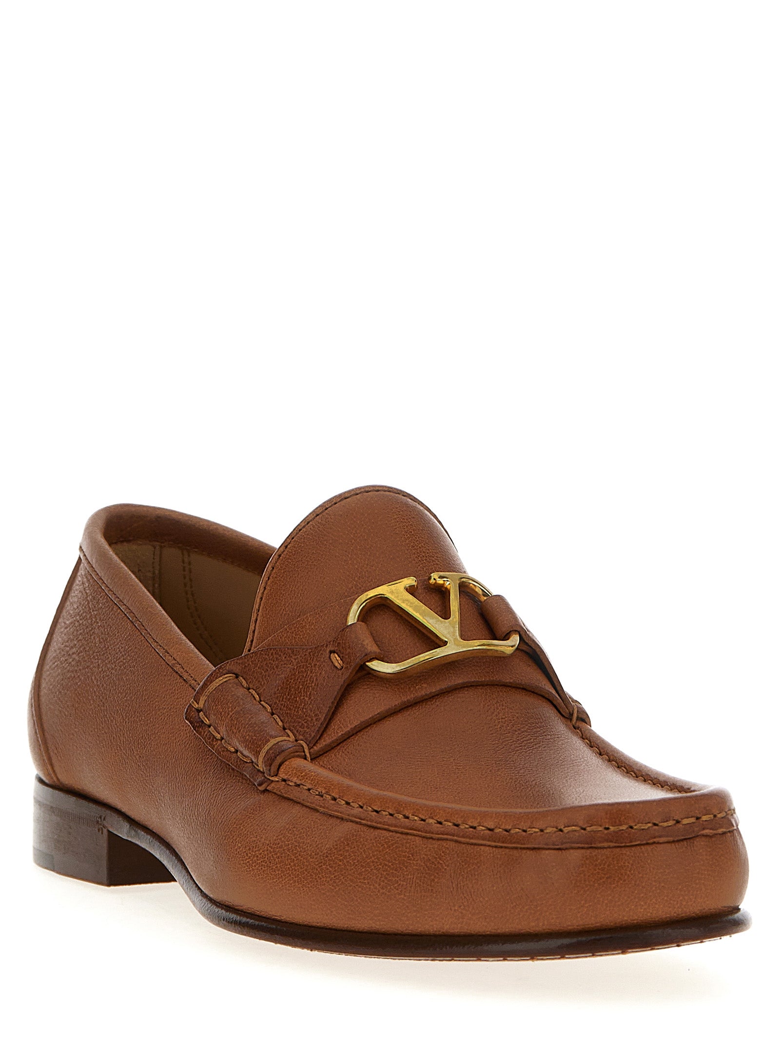 Valentino Garavani Bruine Leren Instaploafers