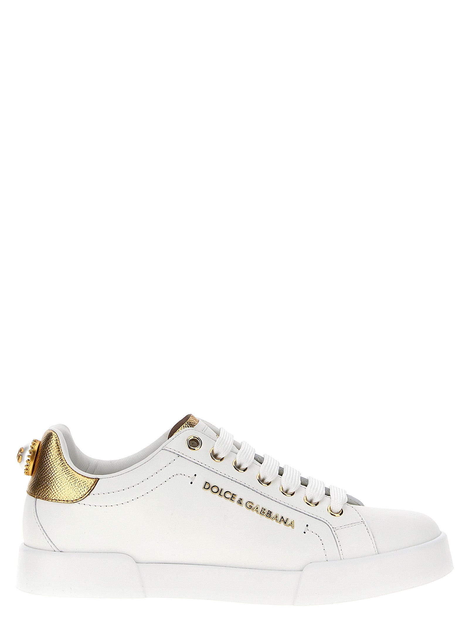 Dolce & Gabbana Lage Sneakers van Goud Kalfleder