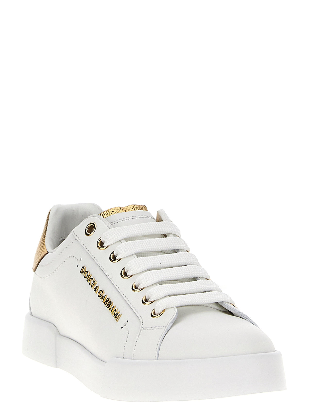Dolce & Gabbana Lage Sneakers van Goud Kalfleder