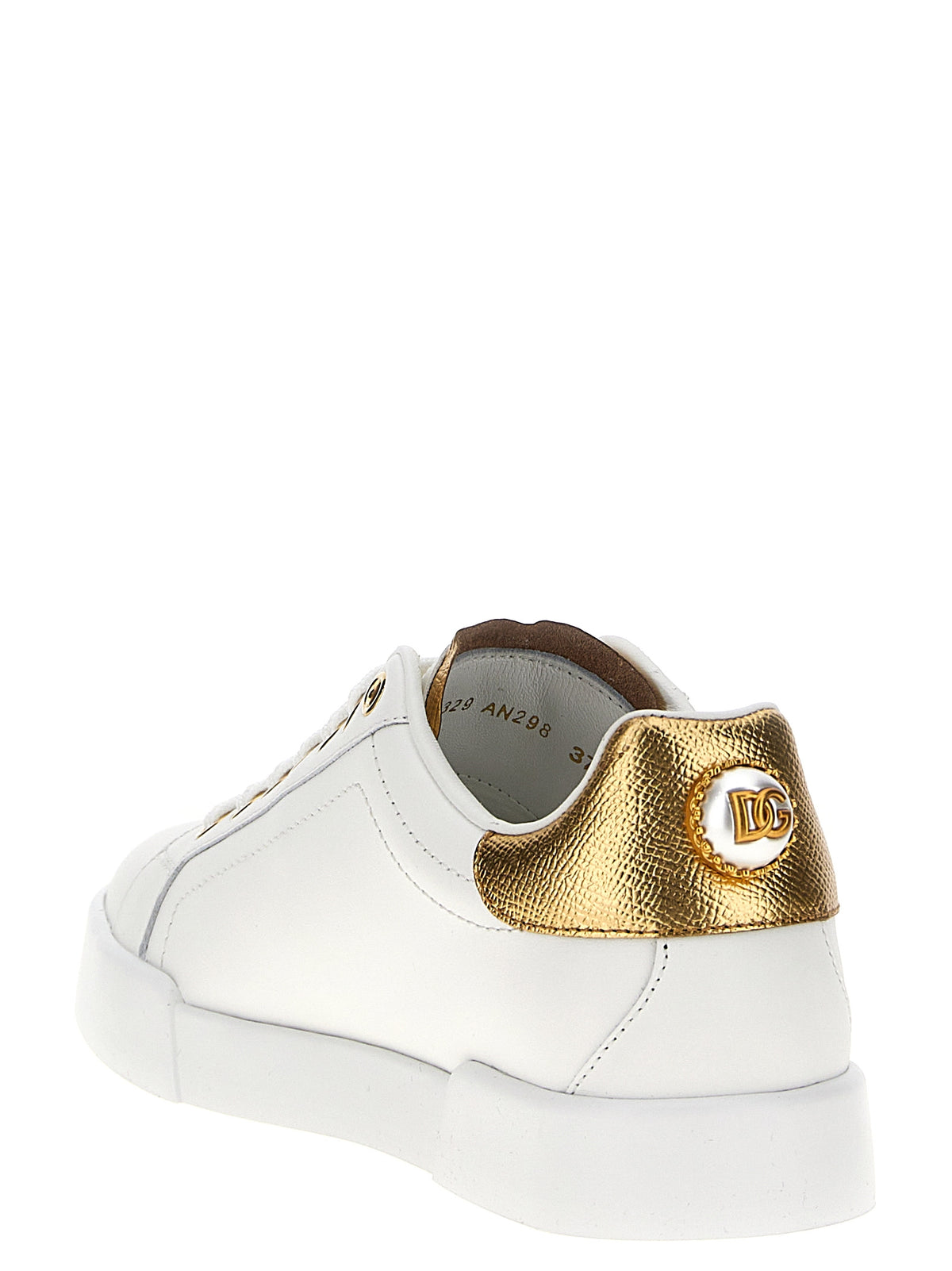 Dolce & Gabbana Lage Sneakers van Goud Kalfleder