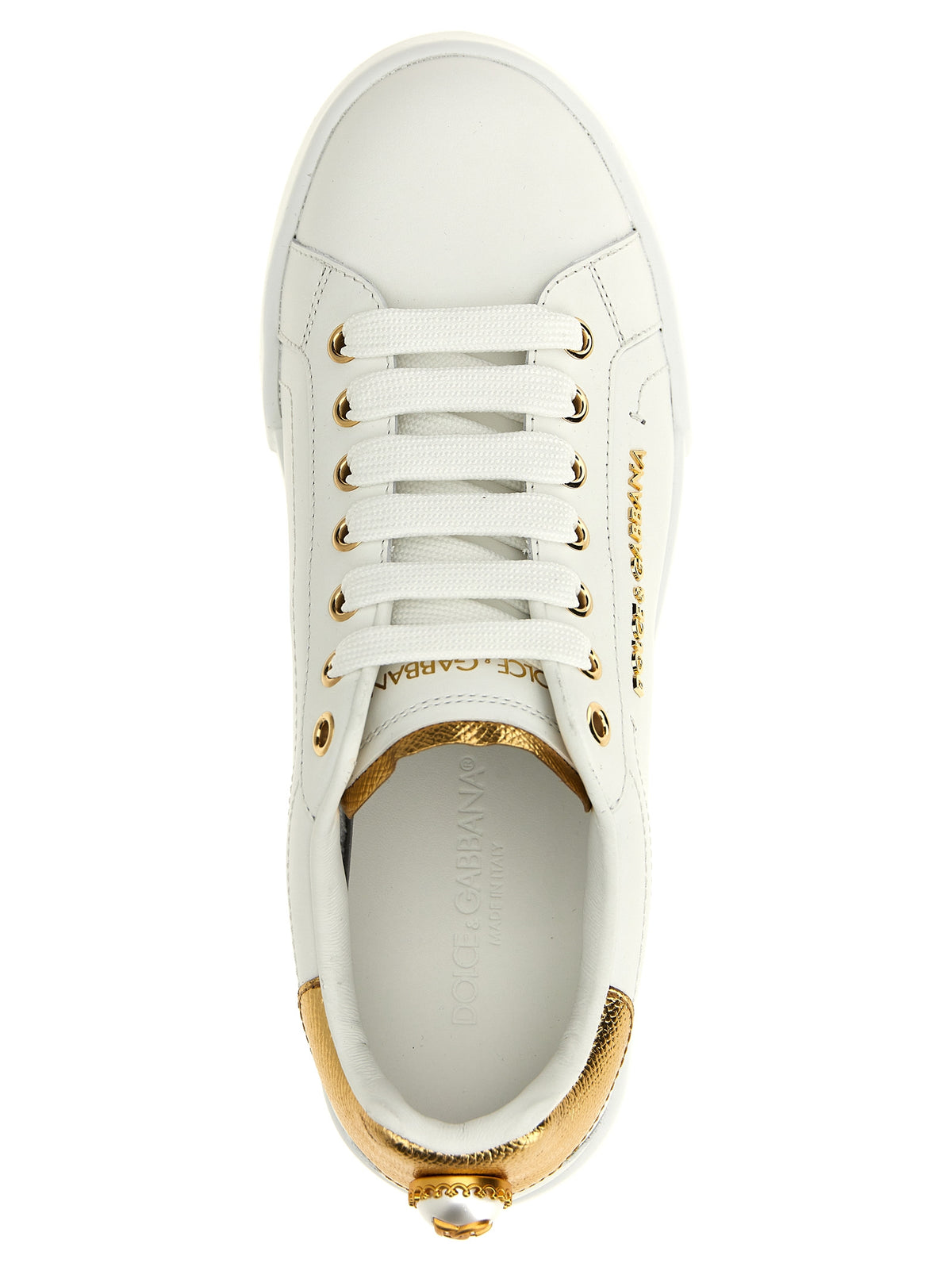Dolce & Gabbana Lage Sneakers van Goud Kalfleder