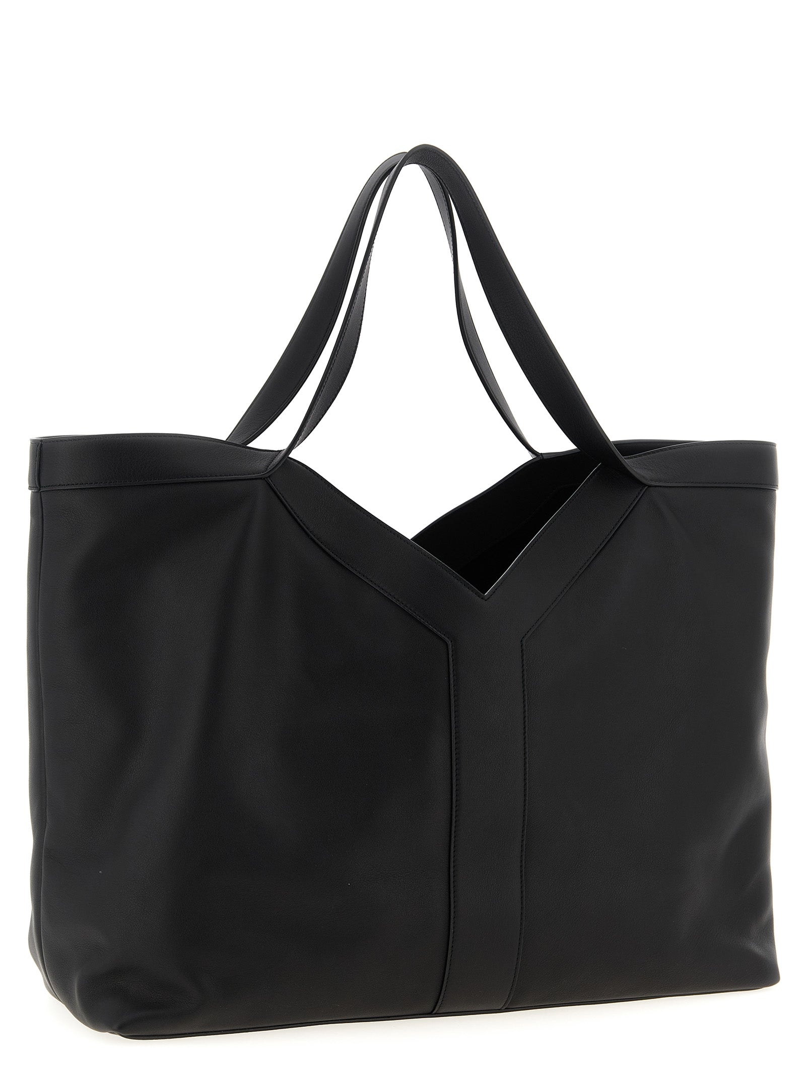 Saint Laurent Zwarte Kalfslederen Draagtas