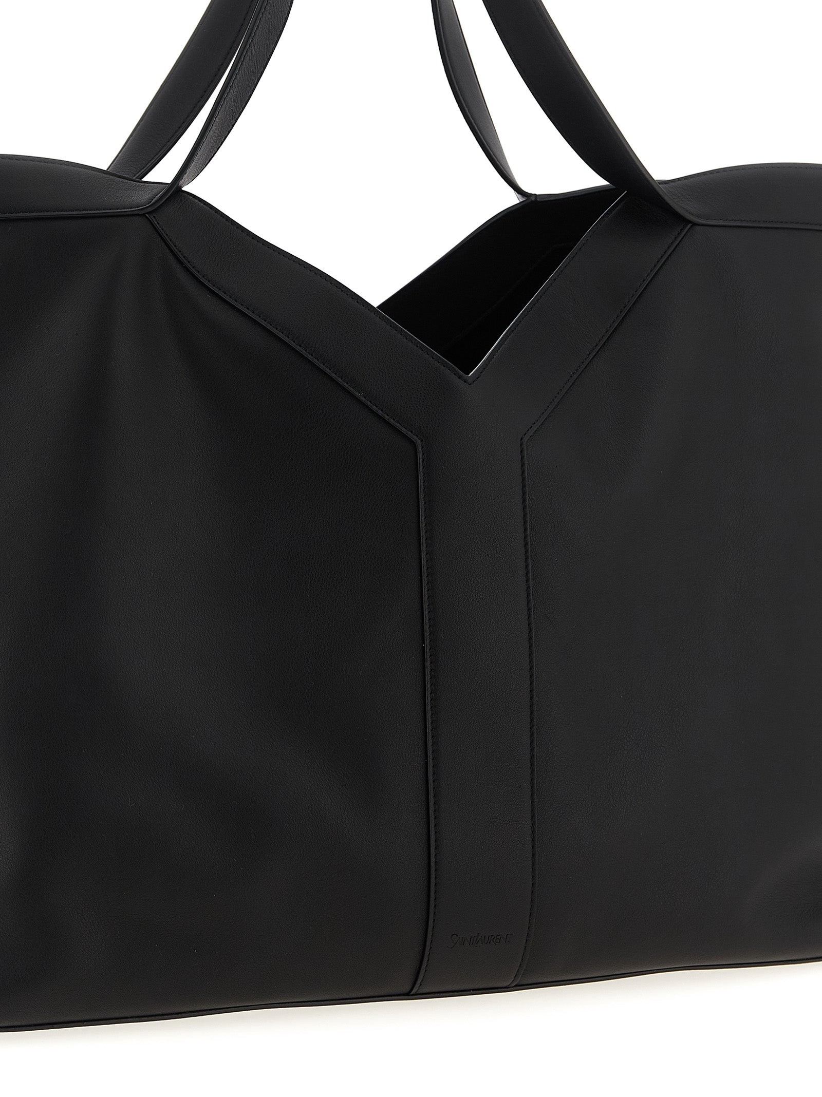Saint Laurent Zwarte Kalfslederen Draagtas