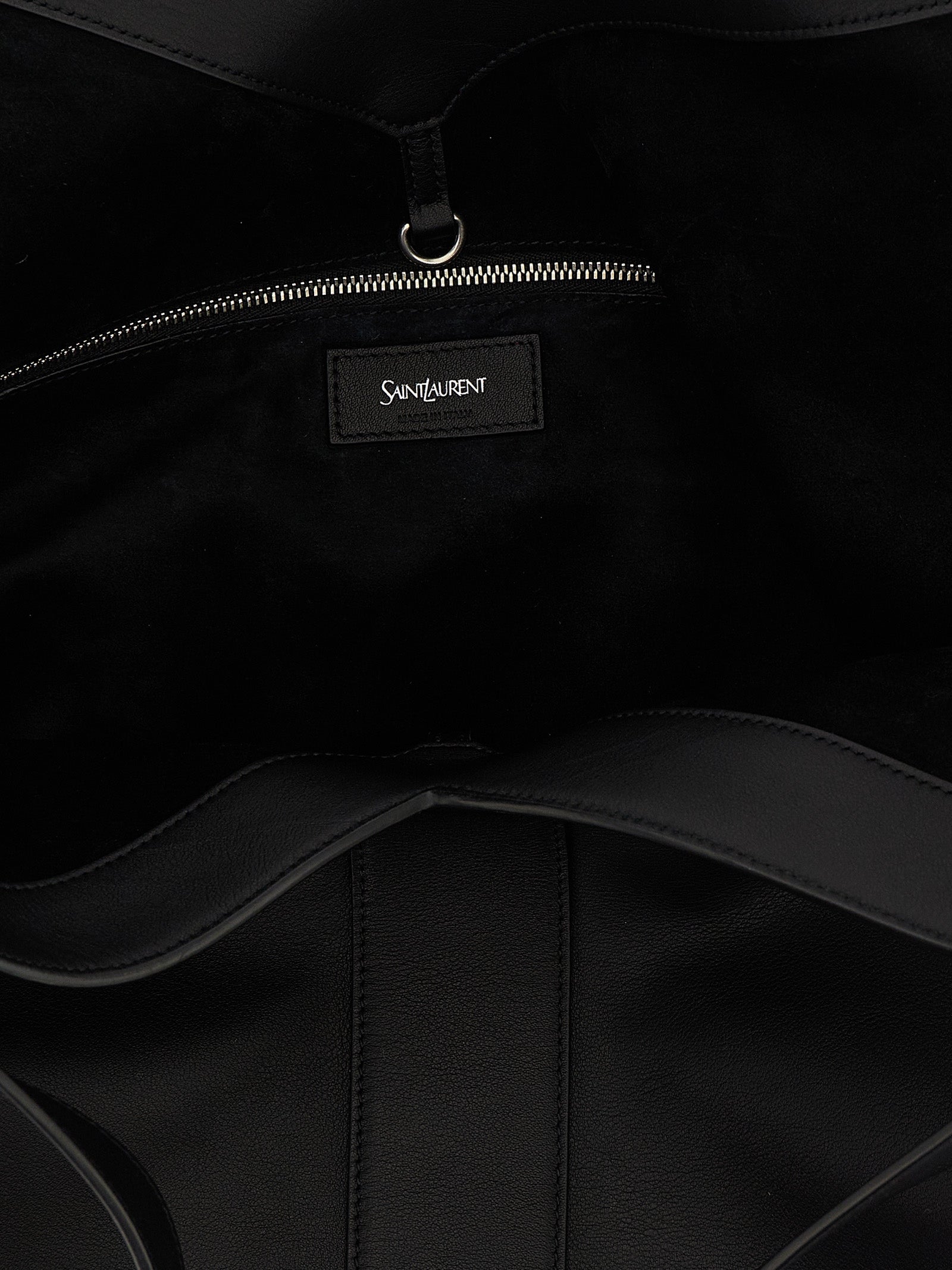 Saint Laurent Zwarte Kalfslederen Draagtas