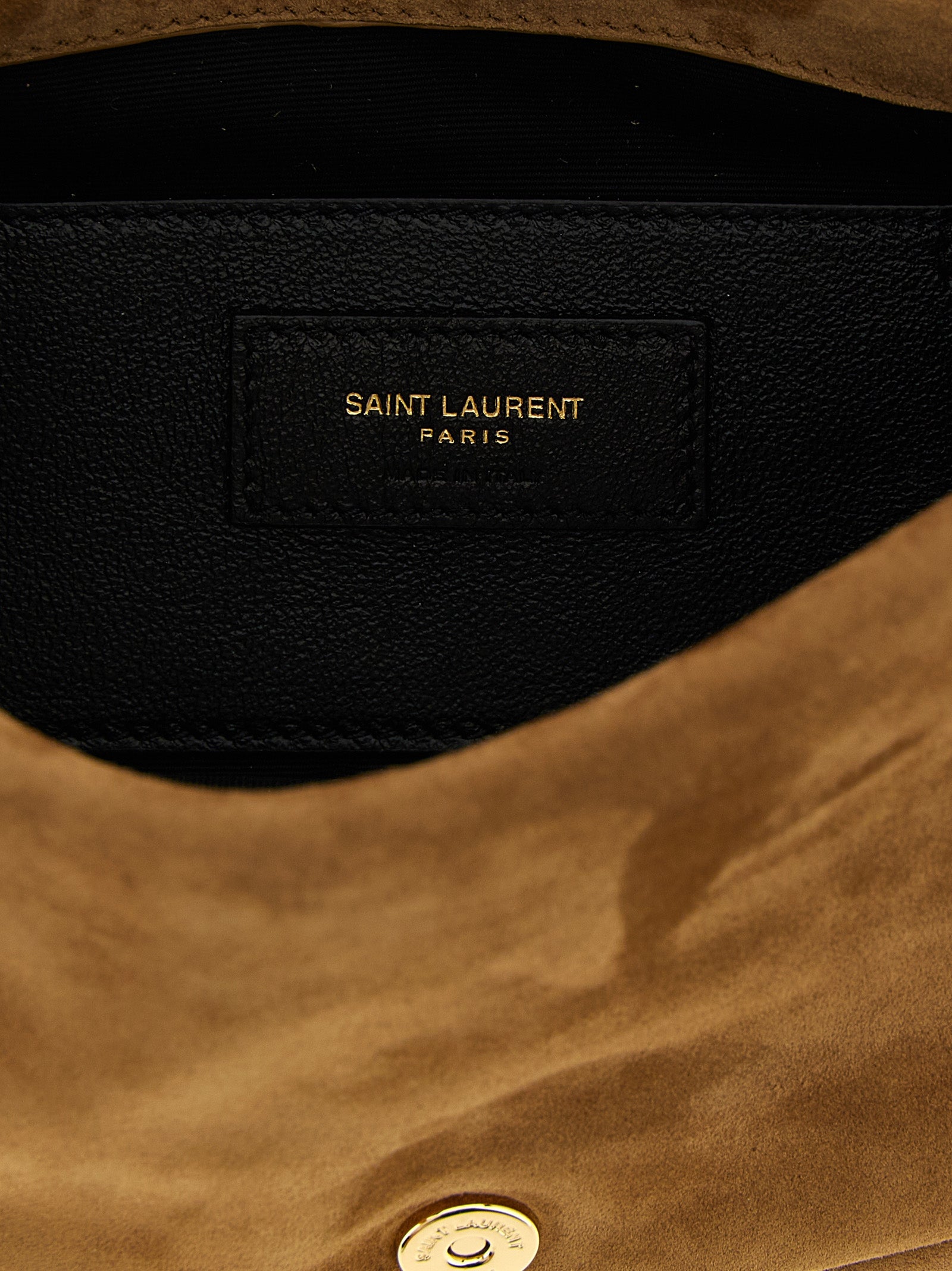 Saint Laurent Schoudertas van kalfsleer, beige