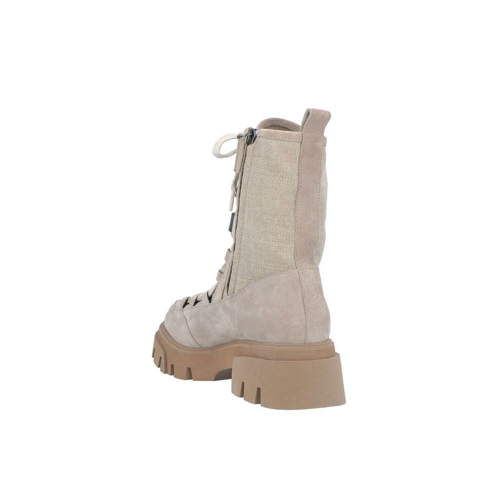 Brunello Cucinelli Beige Leren Veterschoenen