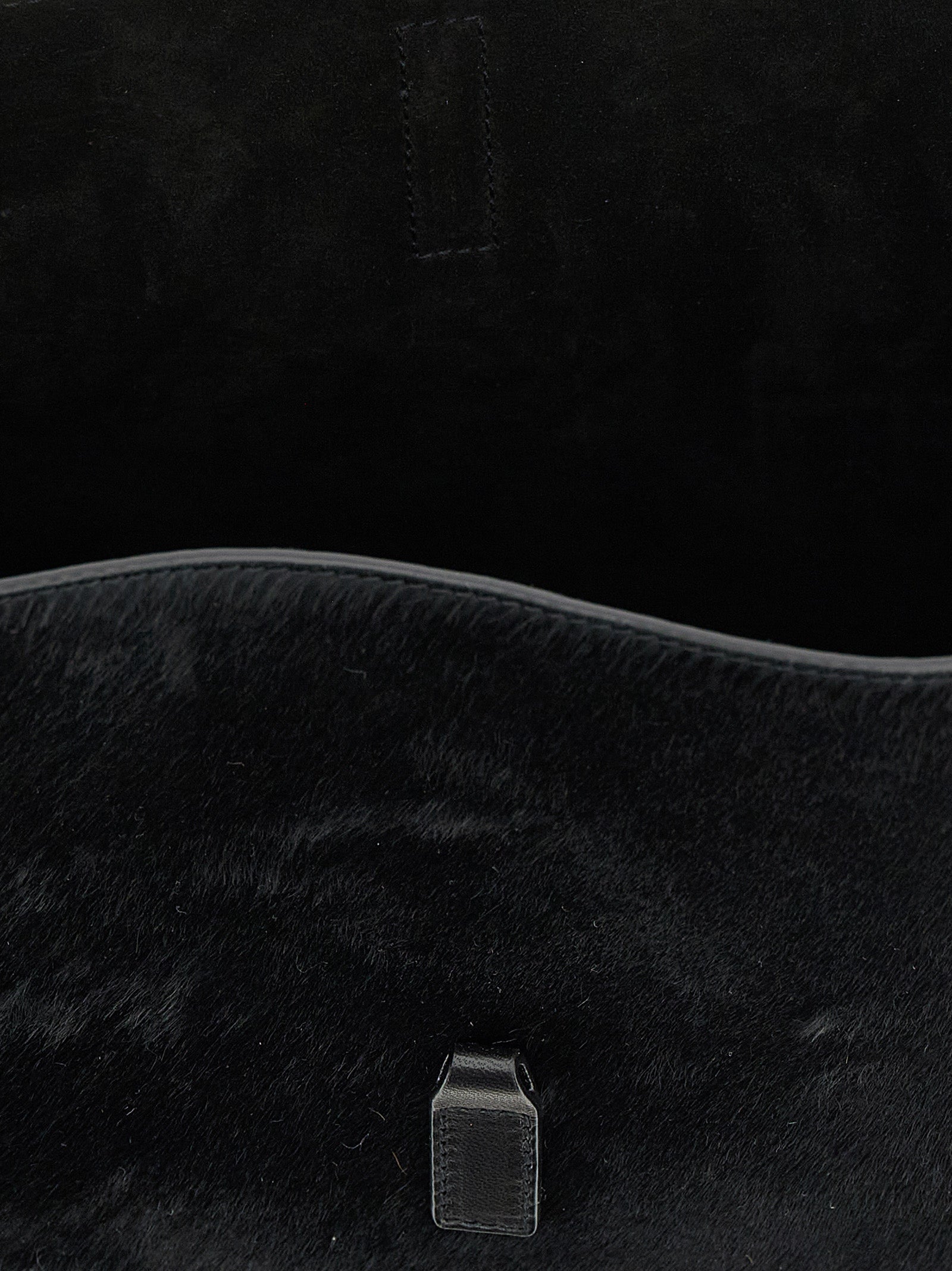 Saint Laurent Zwarte Kalfsleren Schoudertas