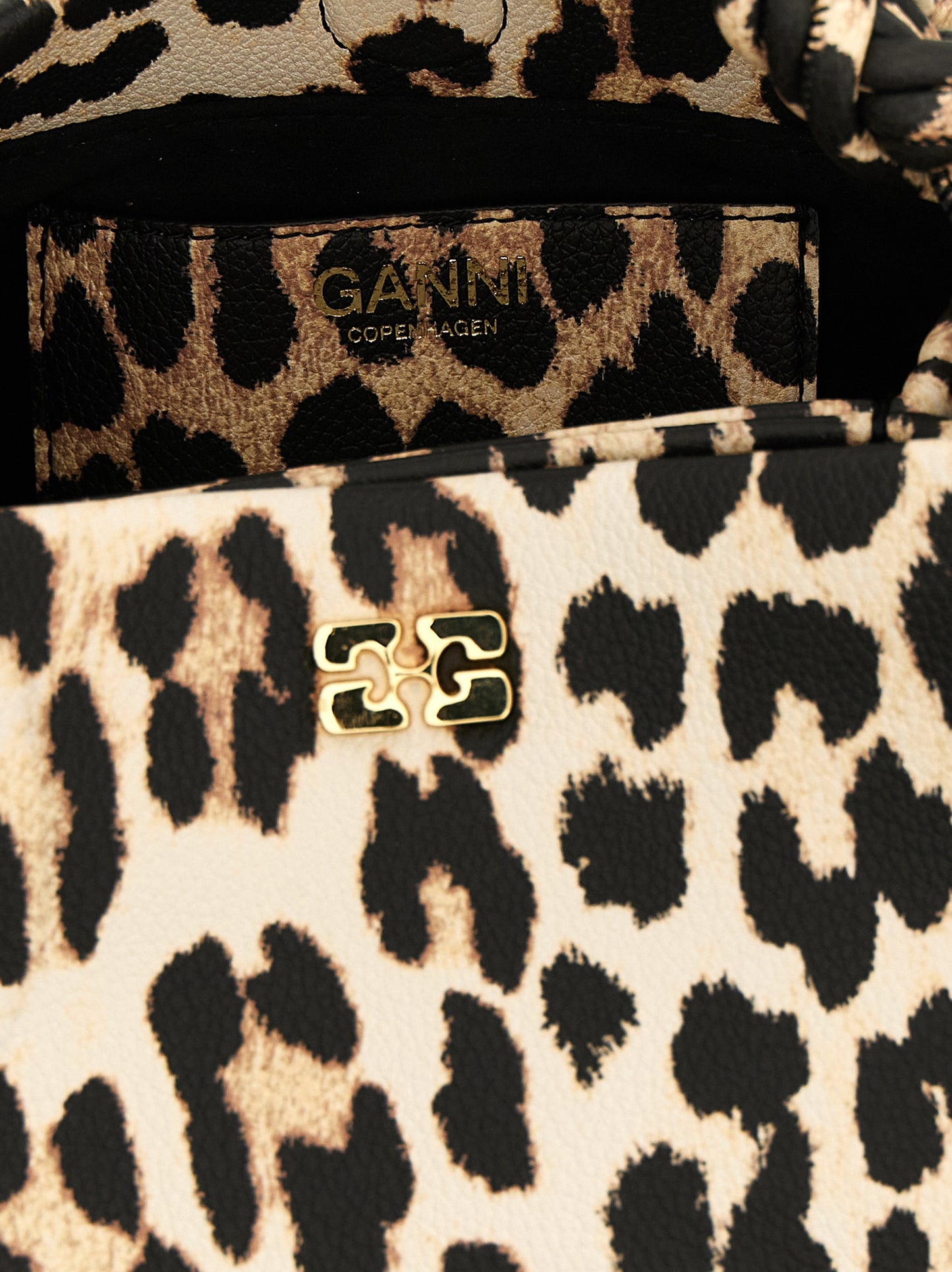 Ganni Brown Calfskin Handbag