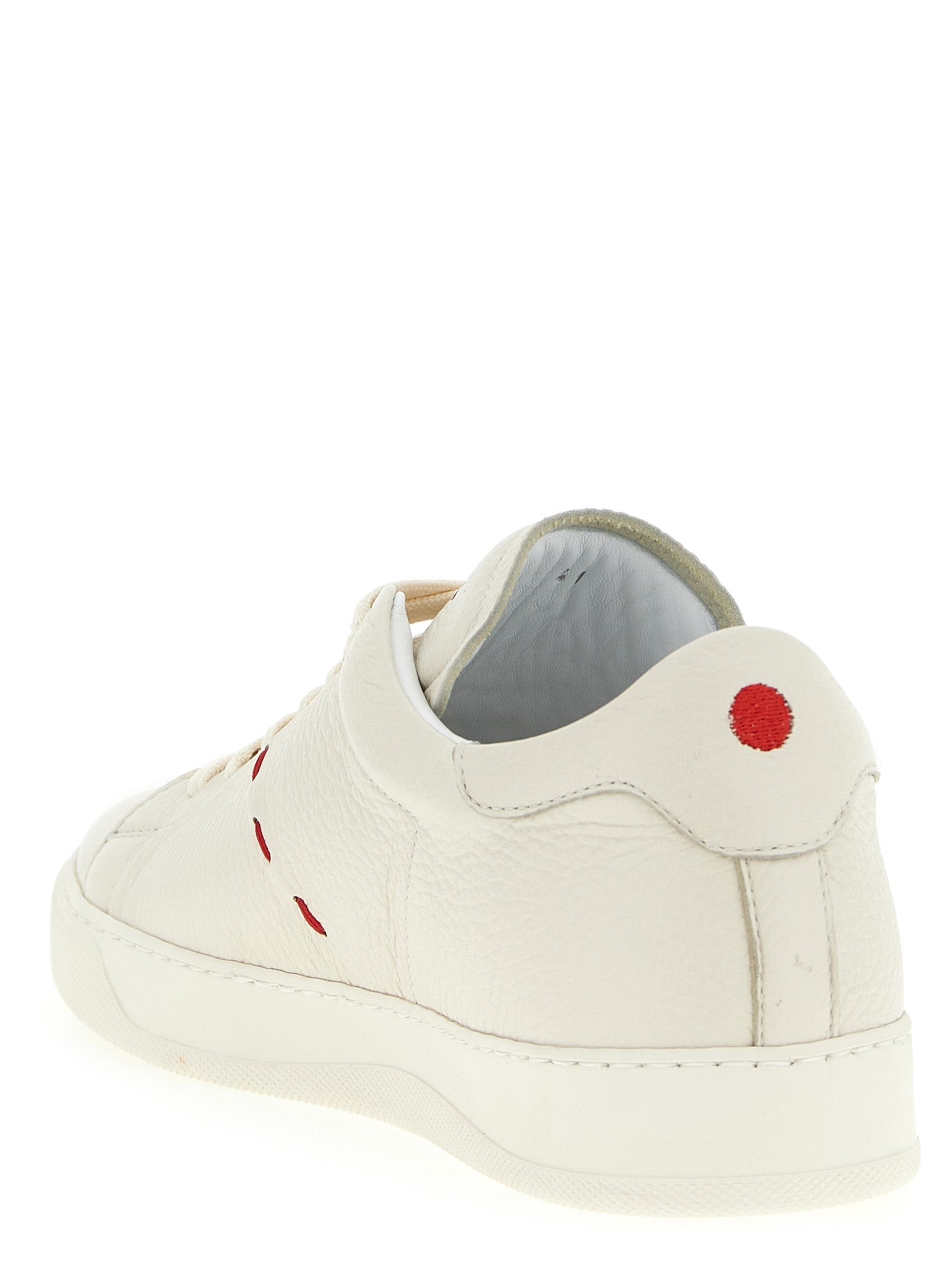 Kiton White Nubuck Leather Low Top Sneakers