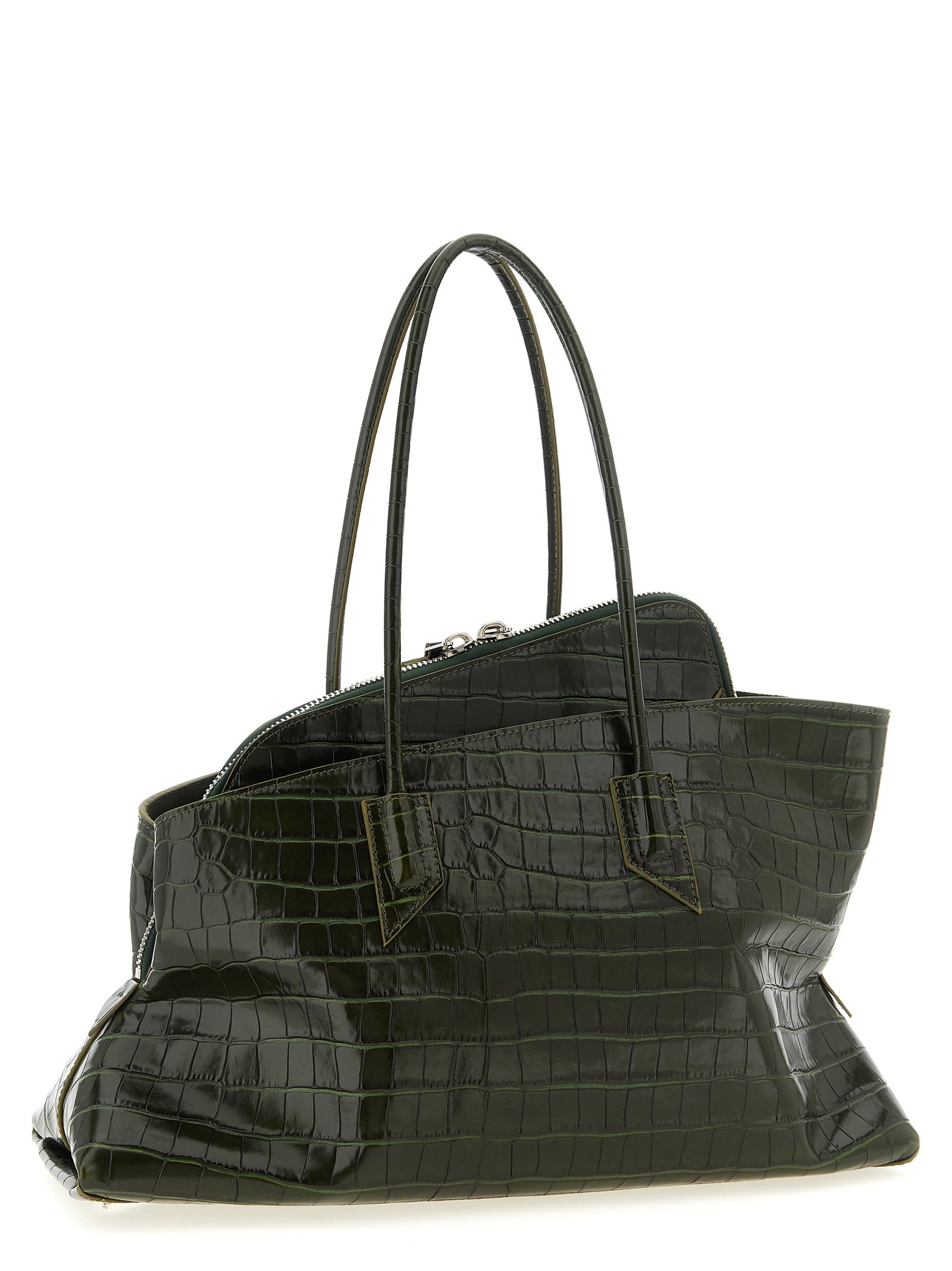 Le Sac à bandoulière Attico Bicolor en cuir de veau