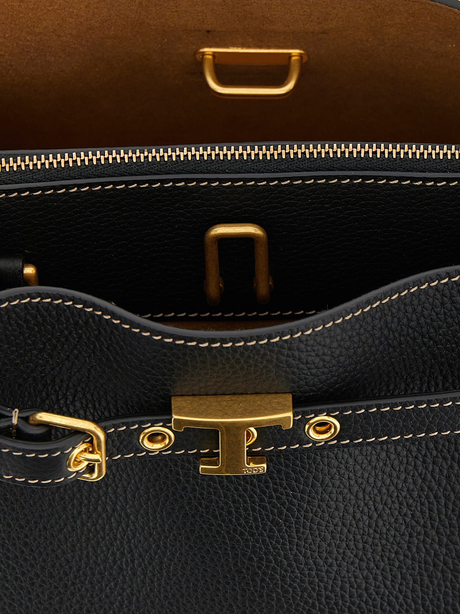 Tod's zwarte handtas van kalfsleer