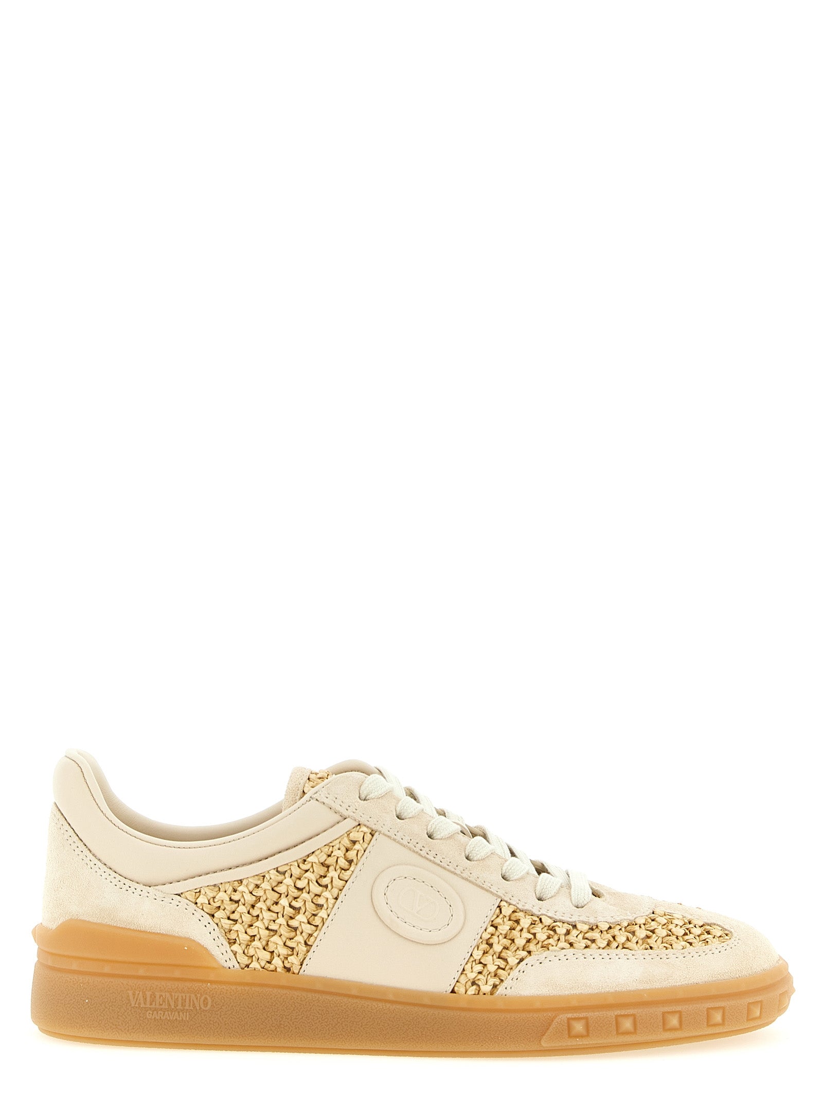 Valentino Garavani Beige Kalfsleren Lage Sneakers