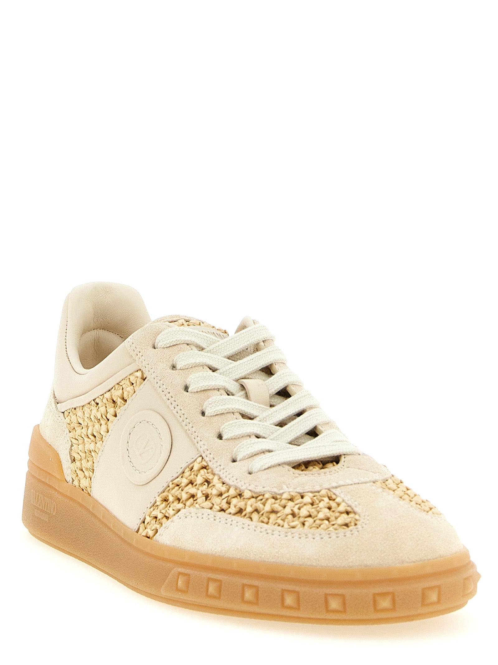 Valentino Garavani Beige Kalfsleren Lage Sneakers