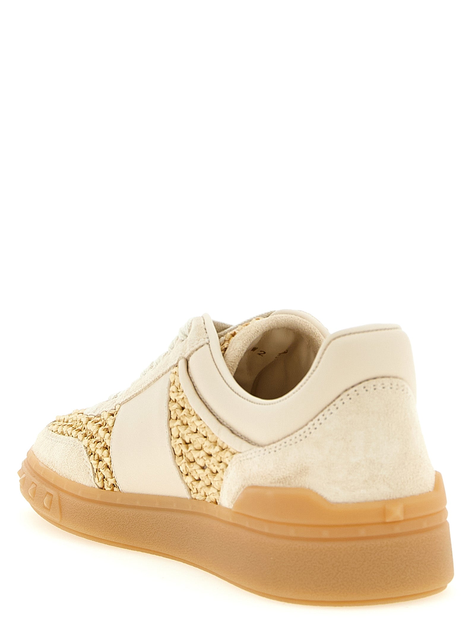 Valentino Garavani Beige Kalfsleren Lage Sneakers