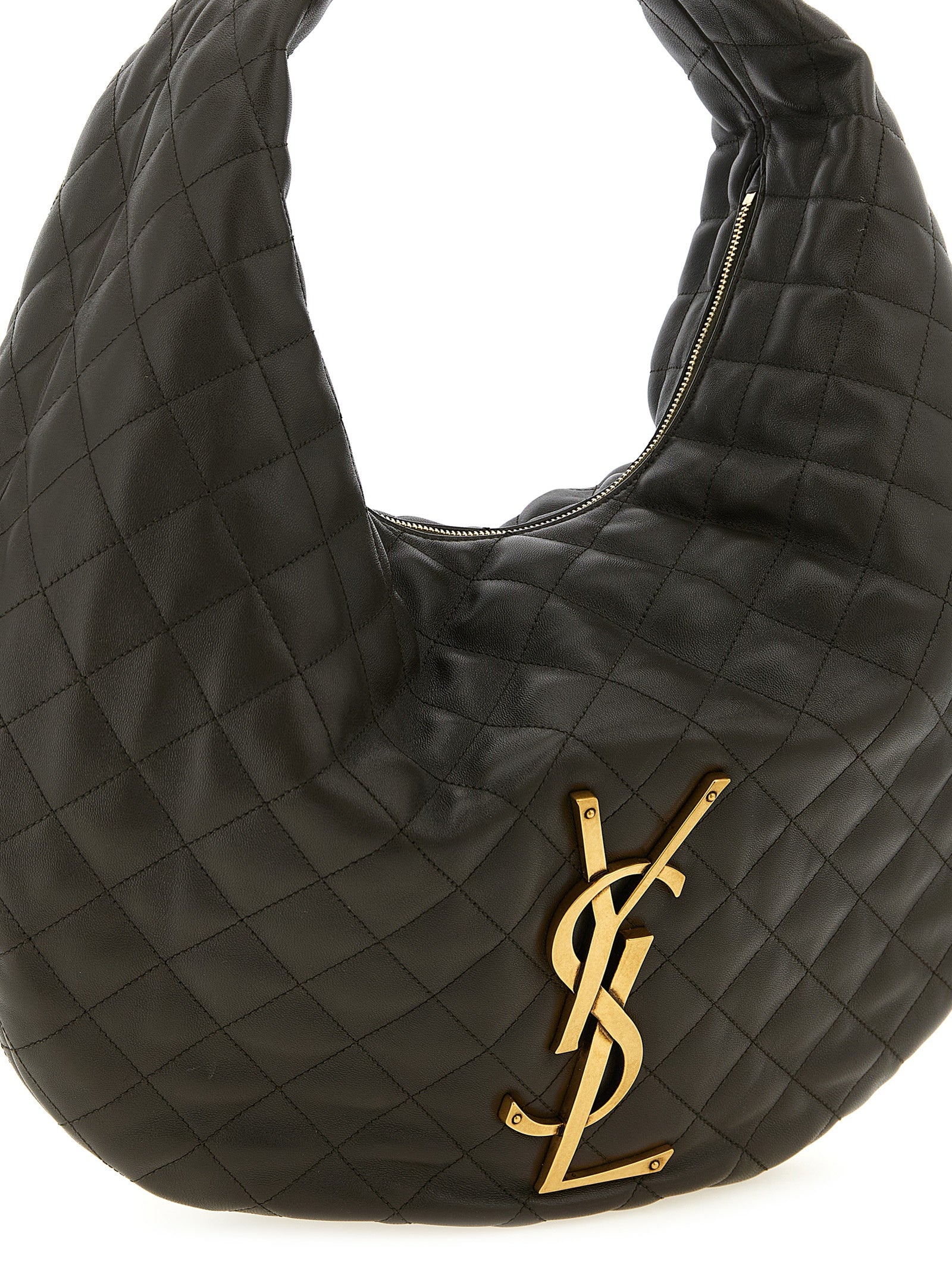 Saint Laurent bruine schoudertas van lamsleer