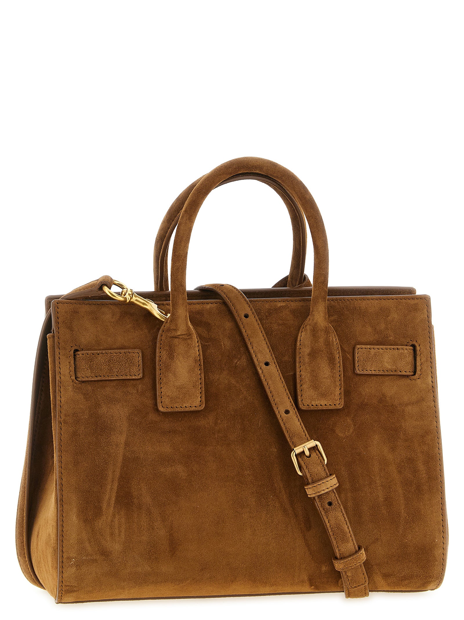 Saint Laurent handtas van bruin kalfsleer