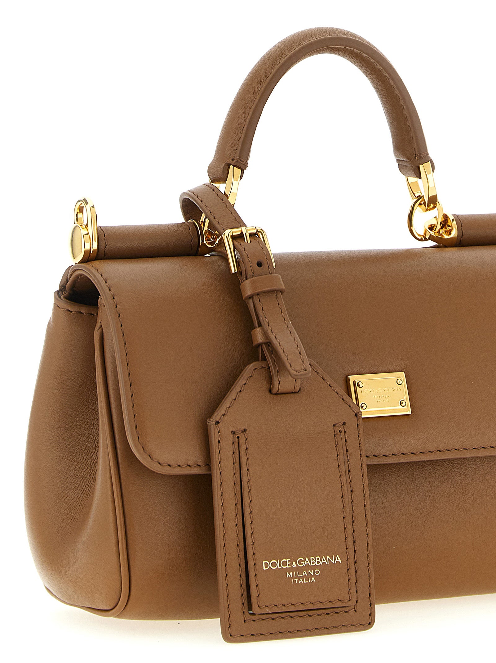 Dolce & Gabbana Bruine Kalfsleren Handtas