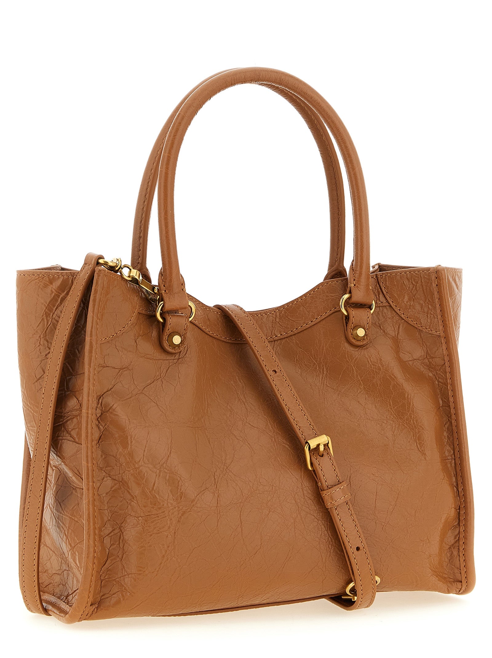 Balenciaga Brown Lamb Leather Tote Bag