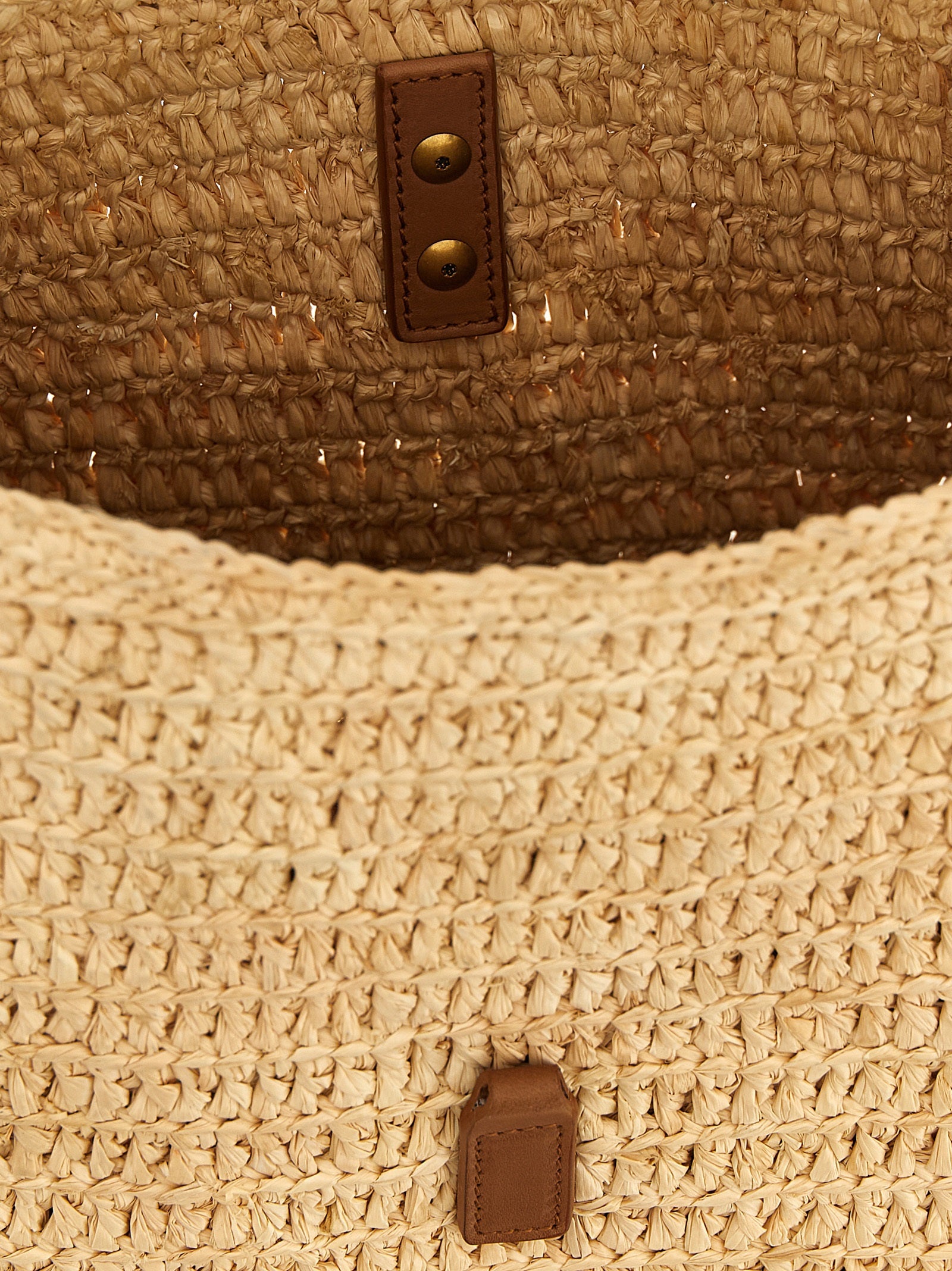Saint Laurent Beigekleurige Schoudertas van Raffia
