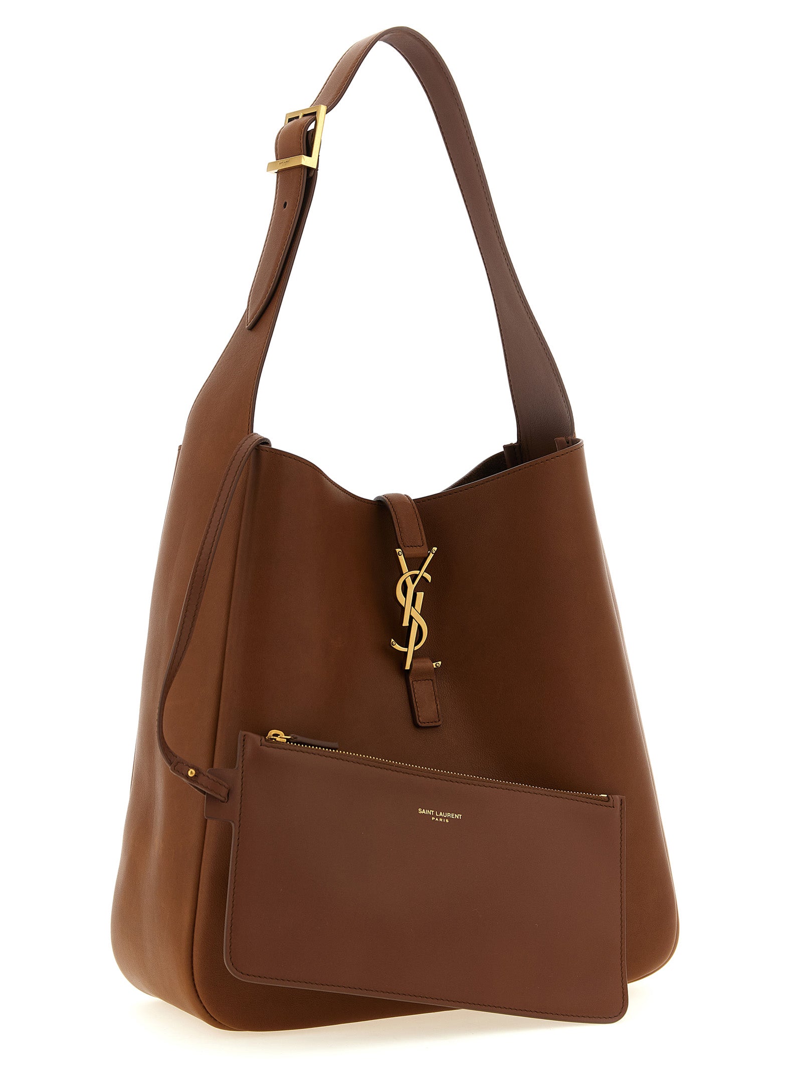 Saint Laurent Bruine Kalfsleren Schoudertas