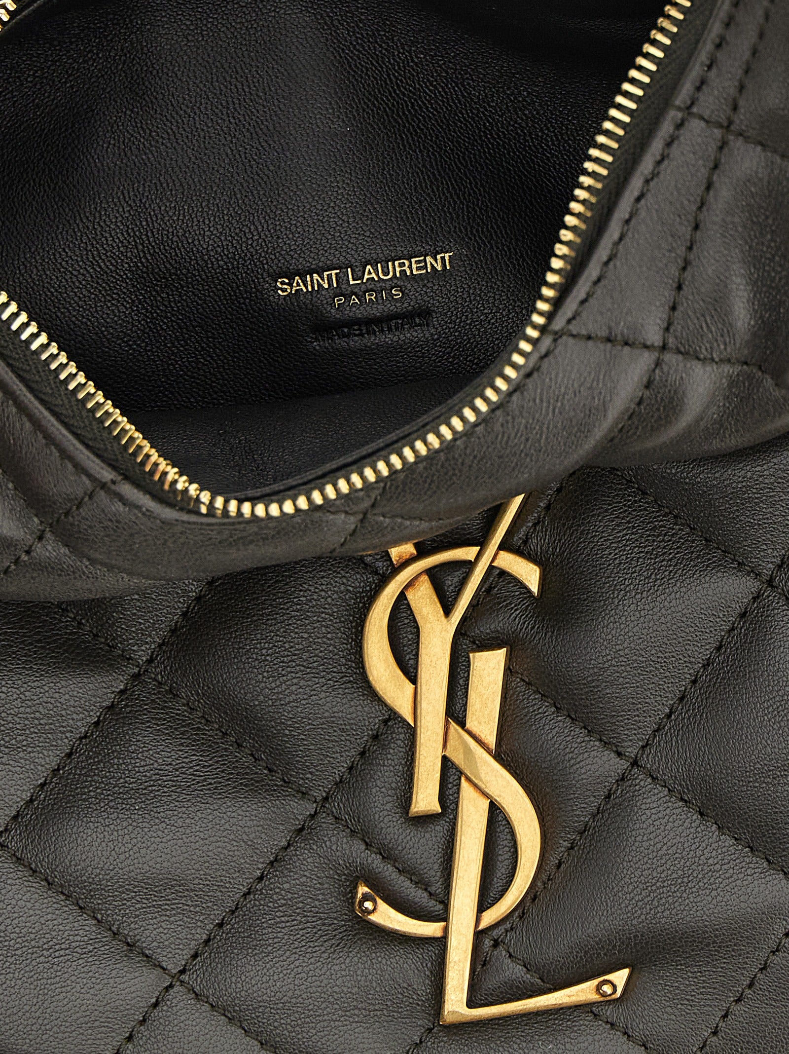 Saint Laurent Bruine Lamswinkel Leren Handtas