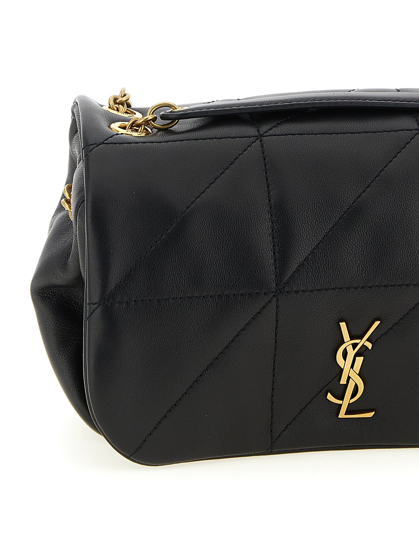 Saint Laurent Zwarte Lamsleren Schoudertas