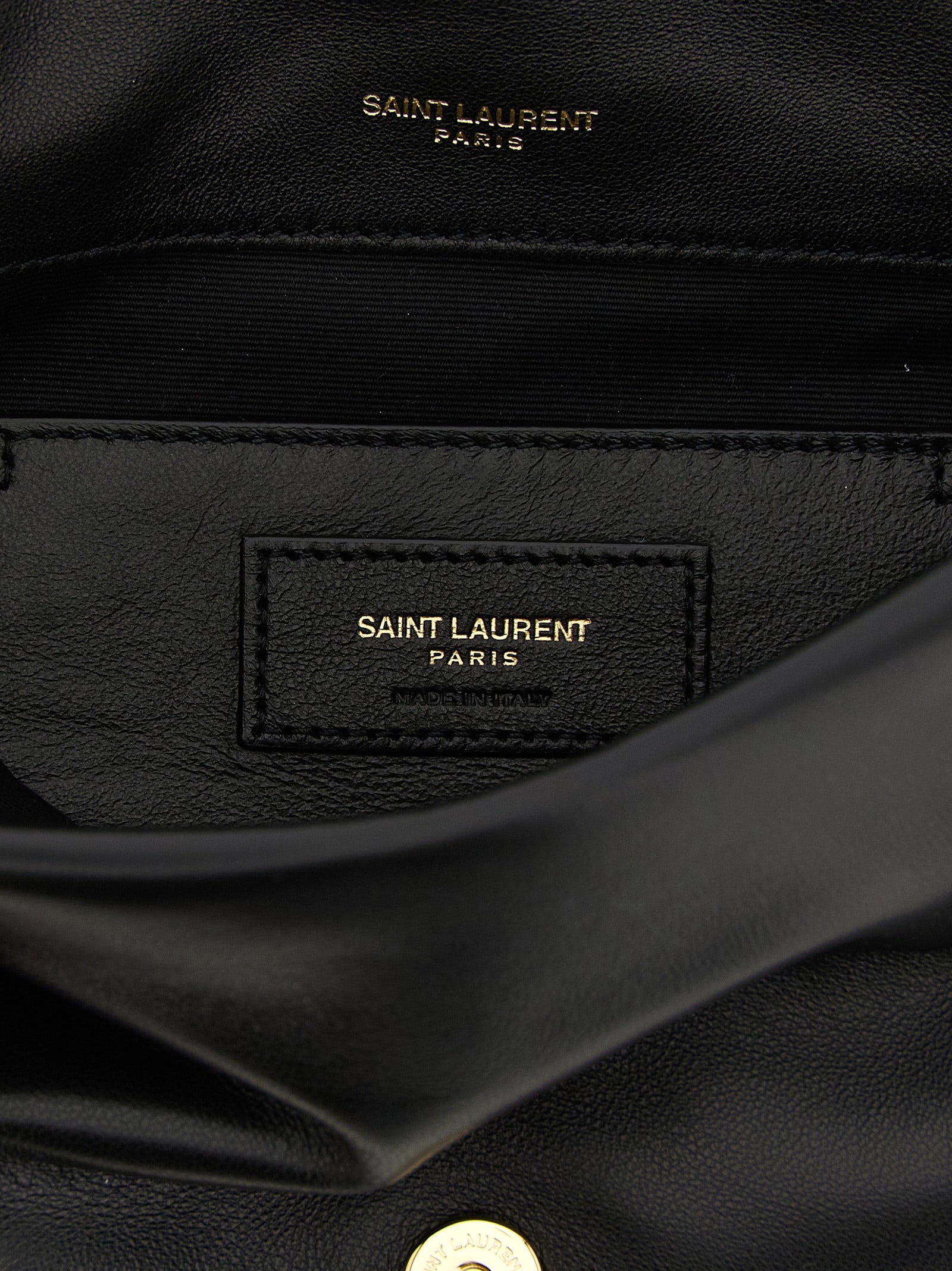 Saint Laurent Zwarte Lamsleren Schoudertas