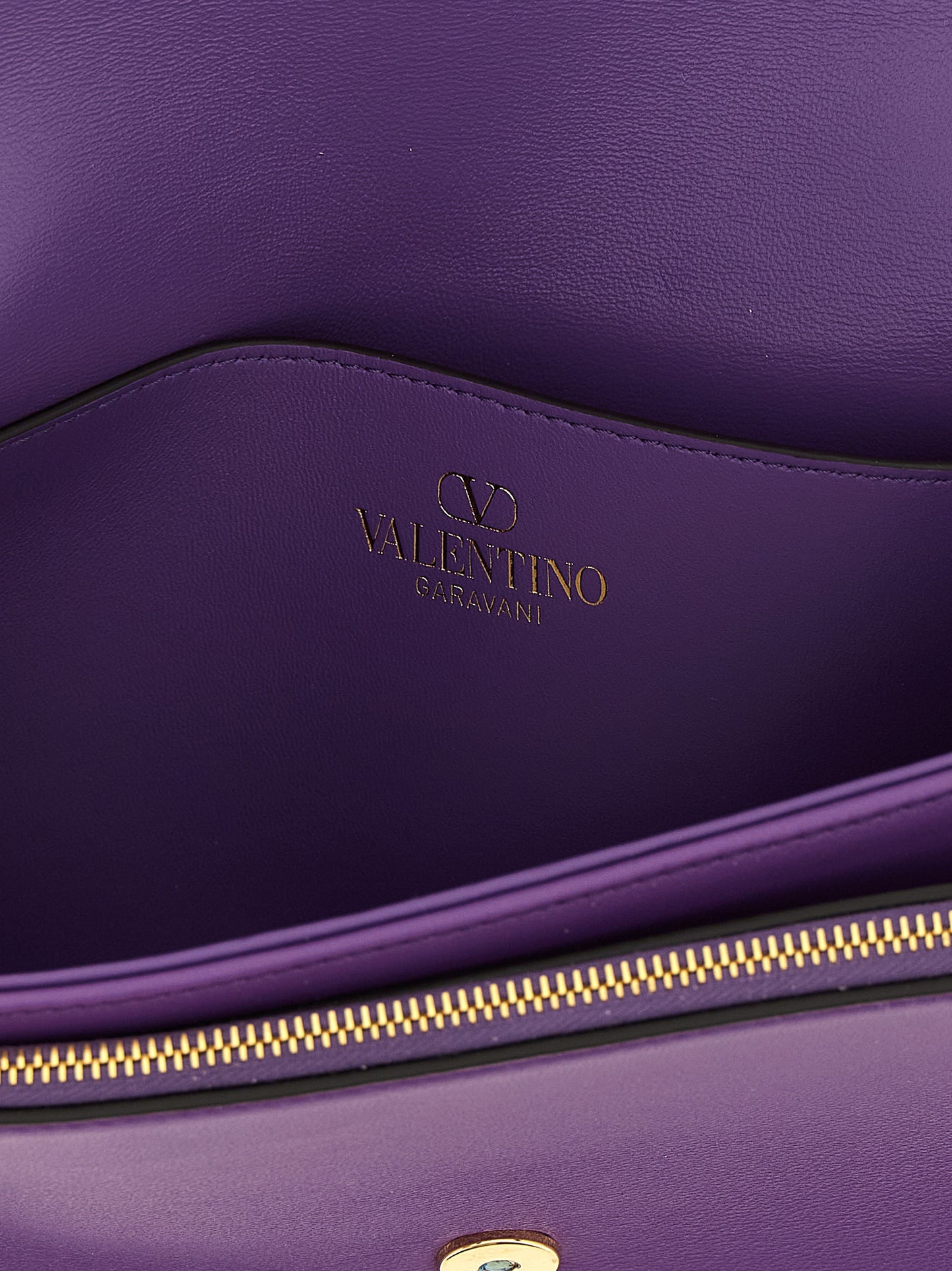 Valentino Garavani Purple Lamb Leather Shoulder Bag