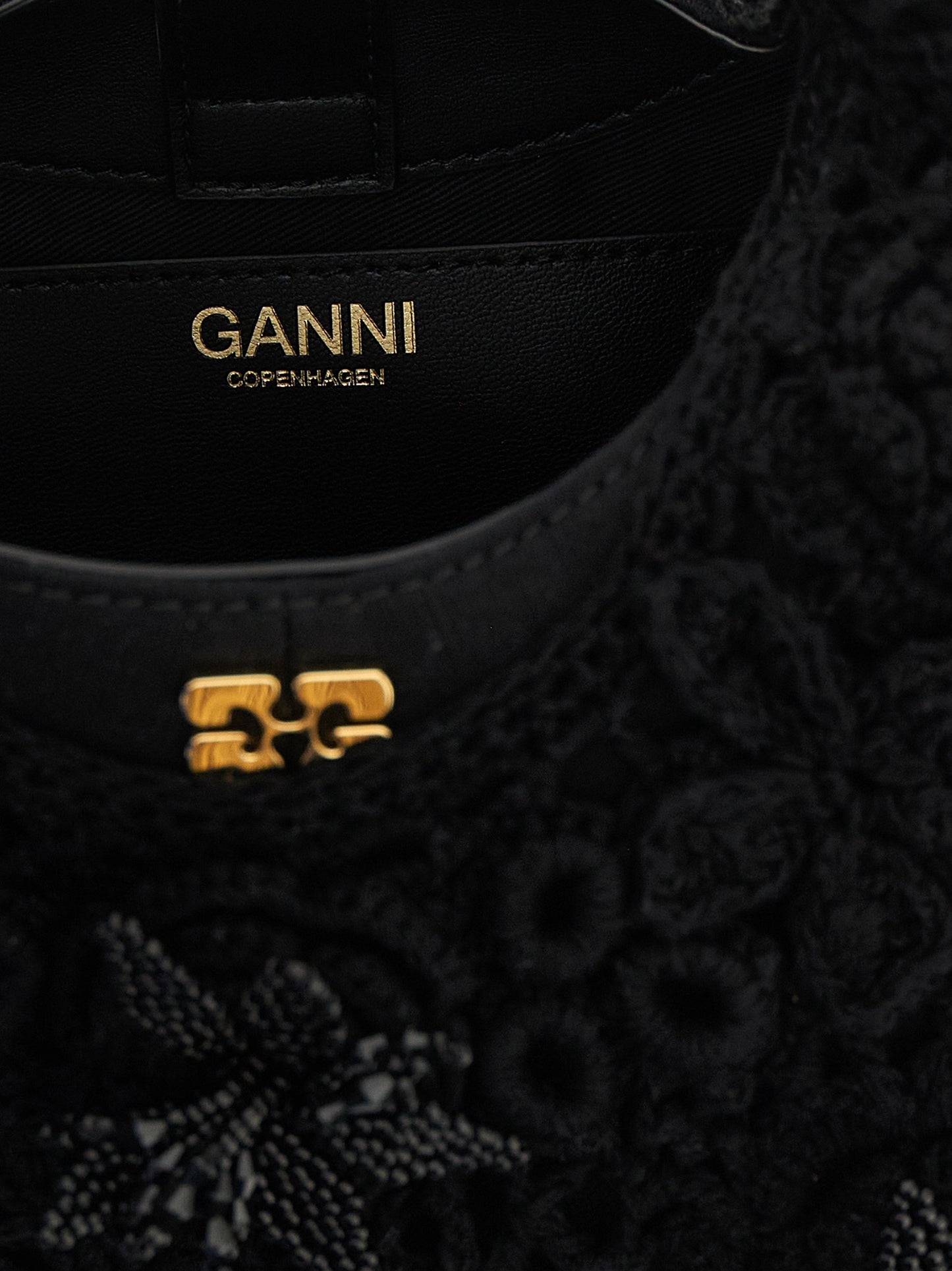 Ganni Black Organic Cotton Handbag