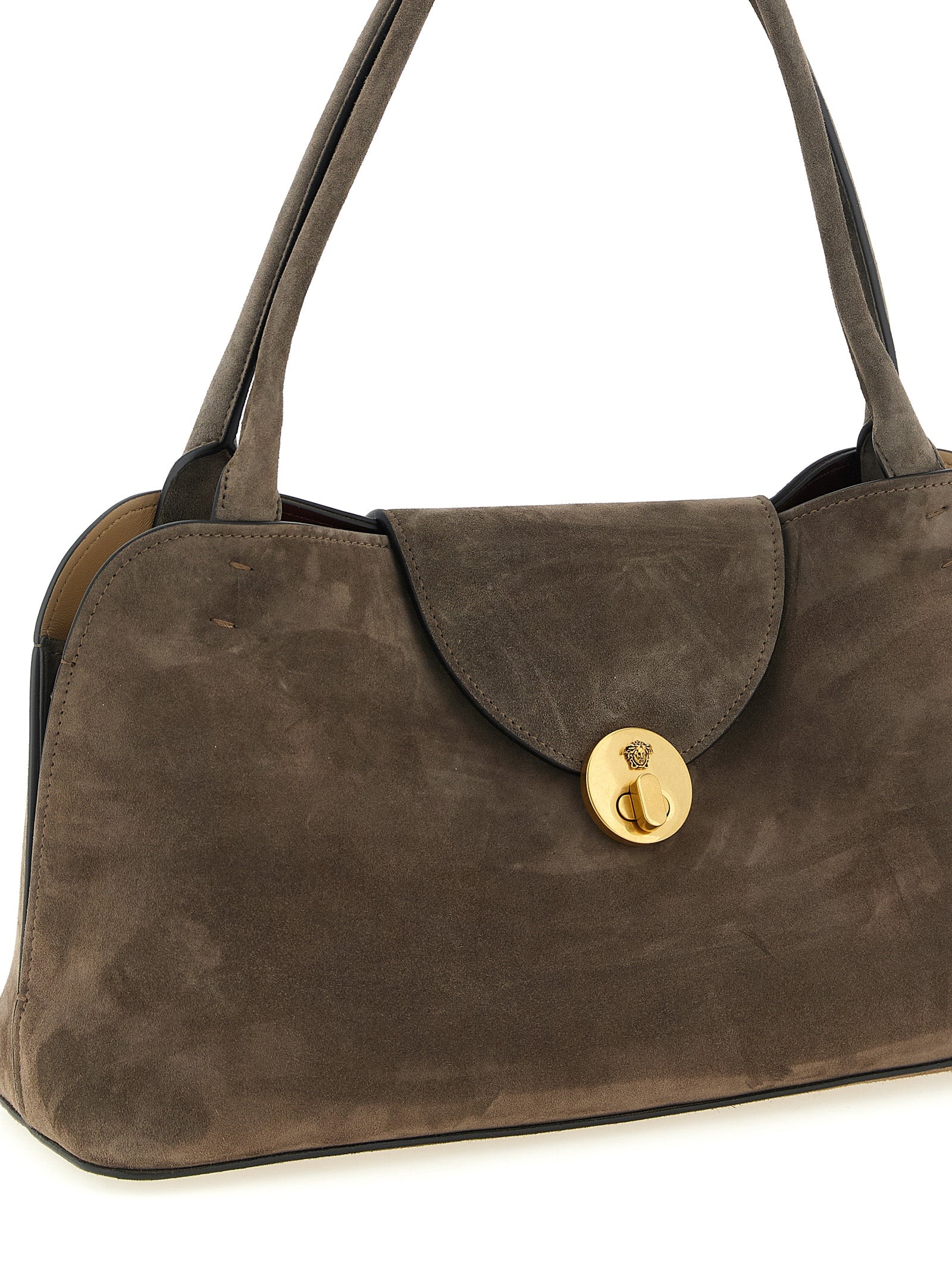 Versace schoudertas van bruin kalfsleer