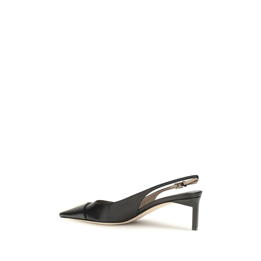 Tom Ford Black Calf Leather Bos Taurus Pumps met Middelhoge Hak
